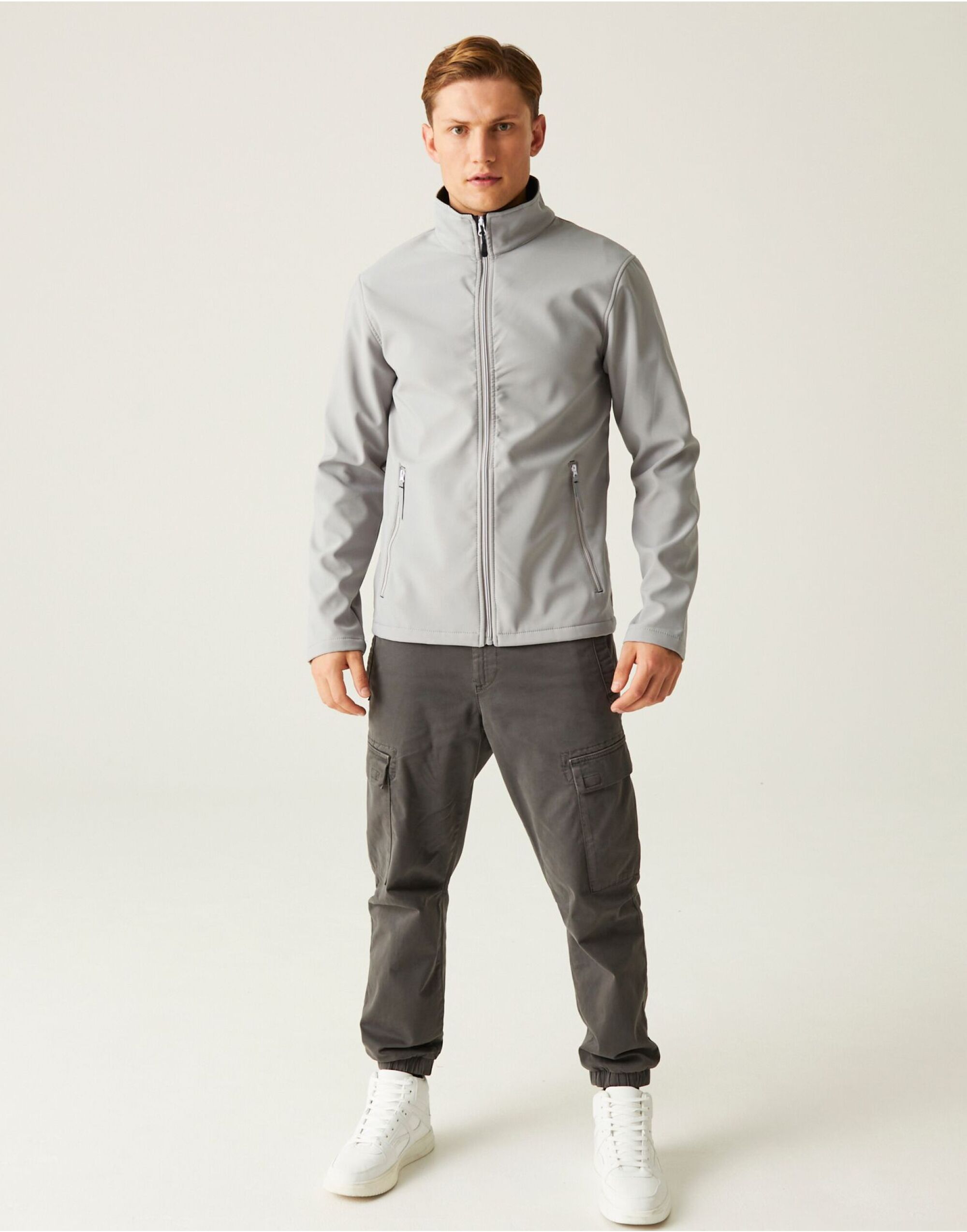 TRA762 Mineral Grey/Black Ascender Two Layer Softshell Jacket