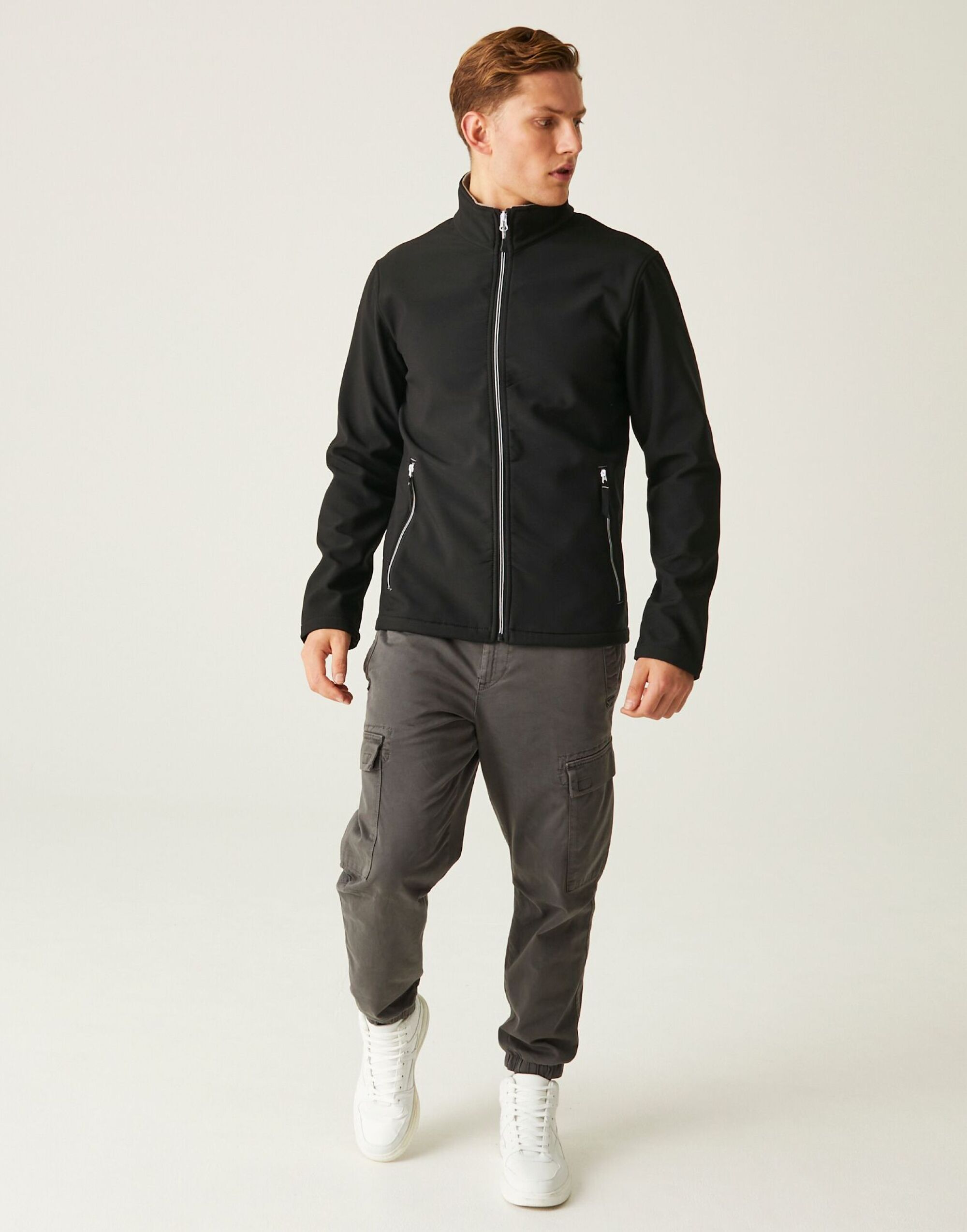 TRA762 Ascender Two Layer Softshell Jacket Black/Mineral Grey