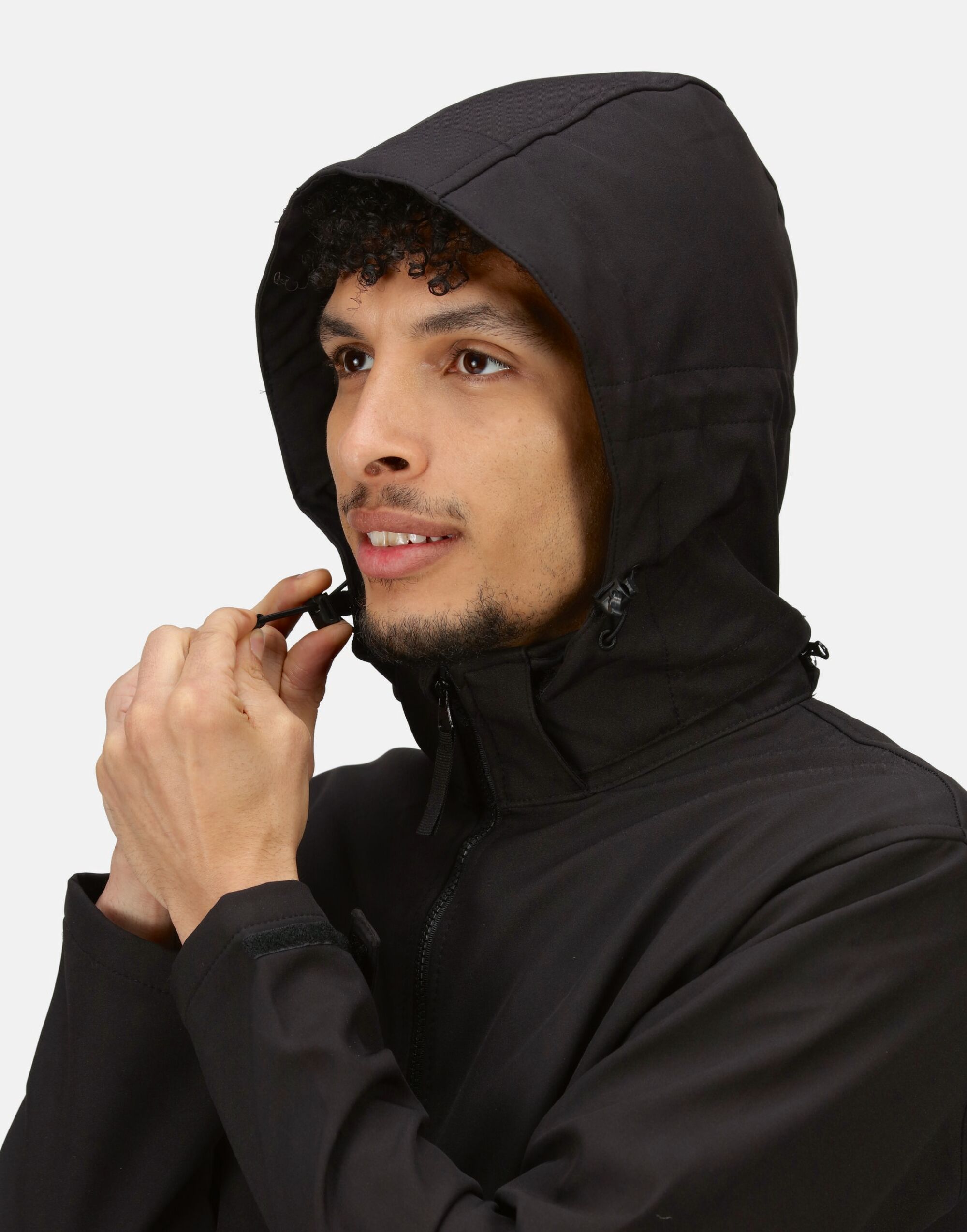TRA701 Black/Black Venturer 3 Layer Hooded Softshell