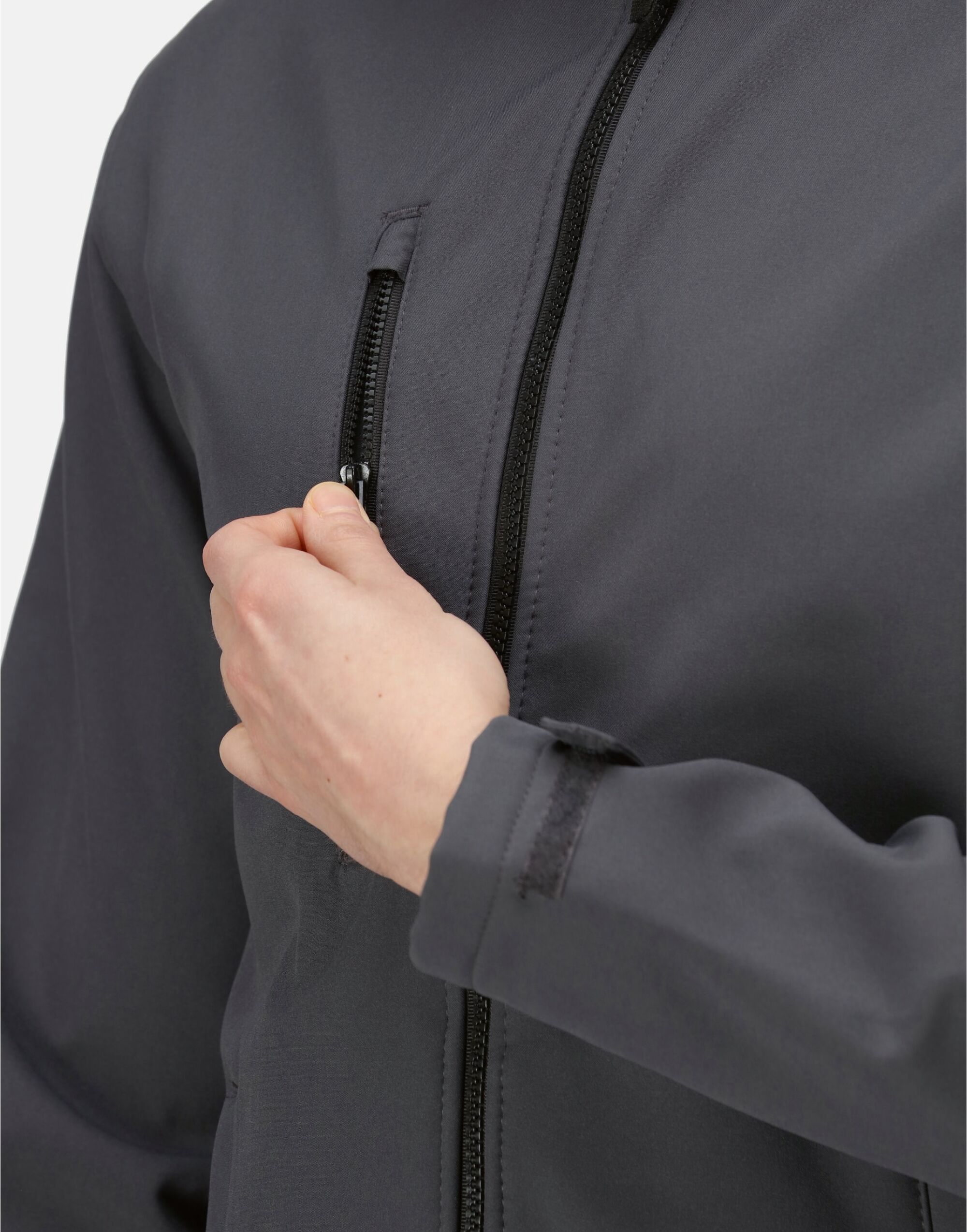 TRA701 Seal Grey/Black Venturer 3 Layer Hooded Softshell