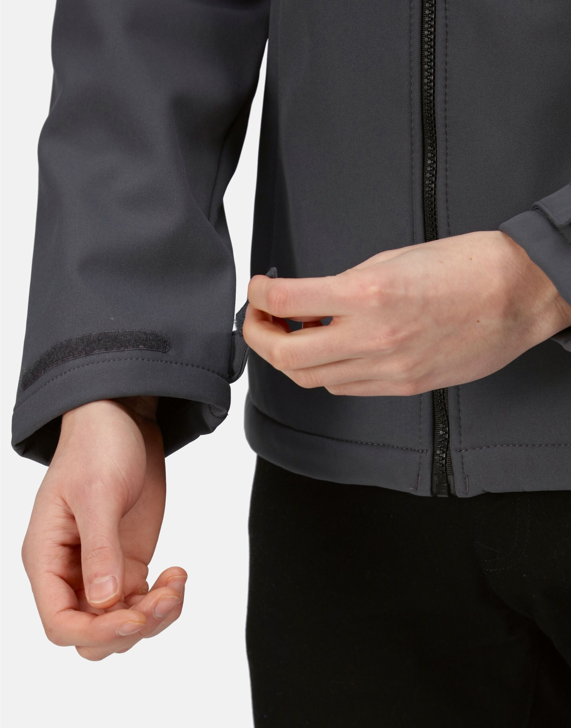 TRA701 Seal Grey/Black Venturer 3 Layer Hooded Softshell