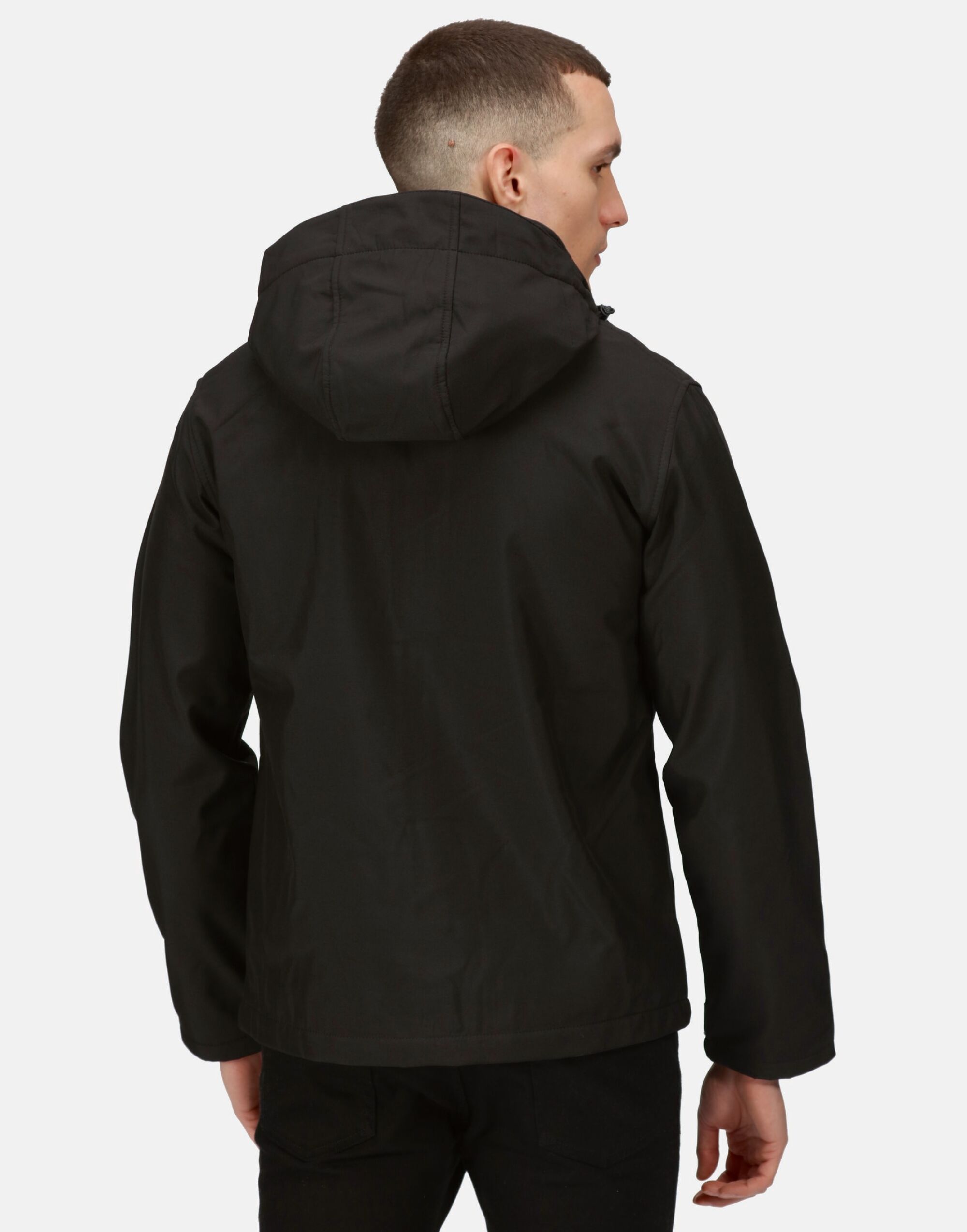 TRA701 Black/Red Venturer 3 Layer Hooded Softshell