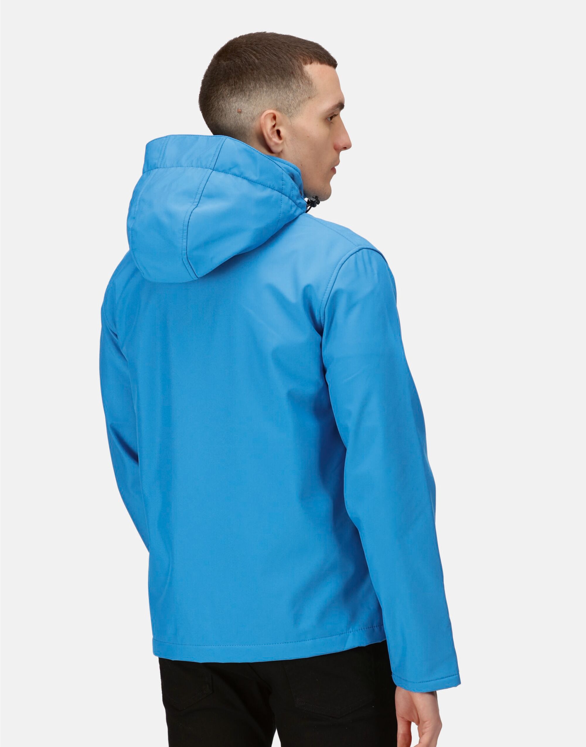 TRA701 French Blue / Navy Venturer 3 Layer Hooded Softshell