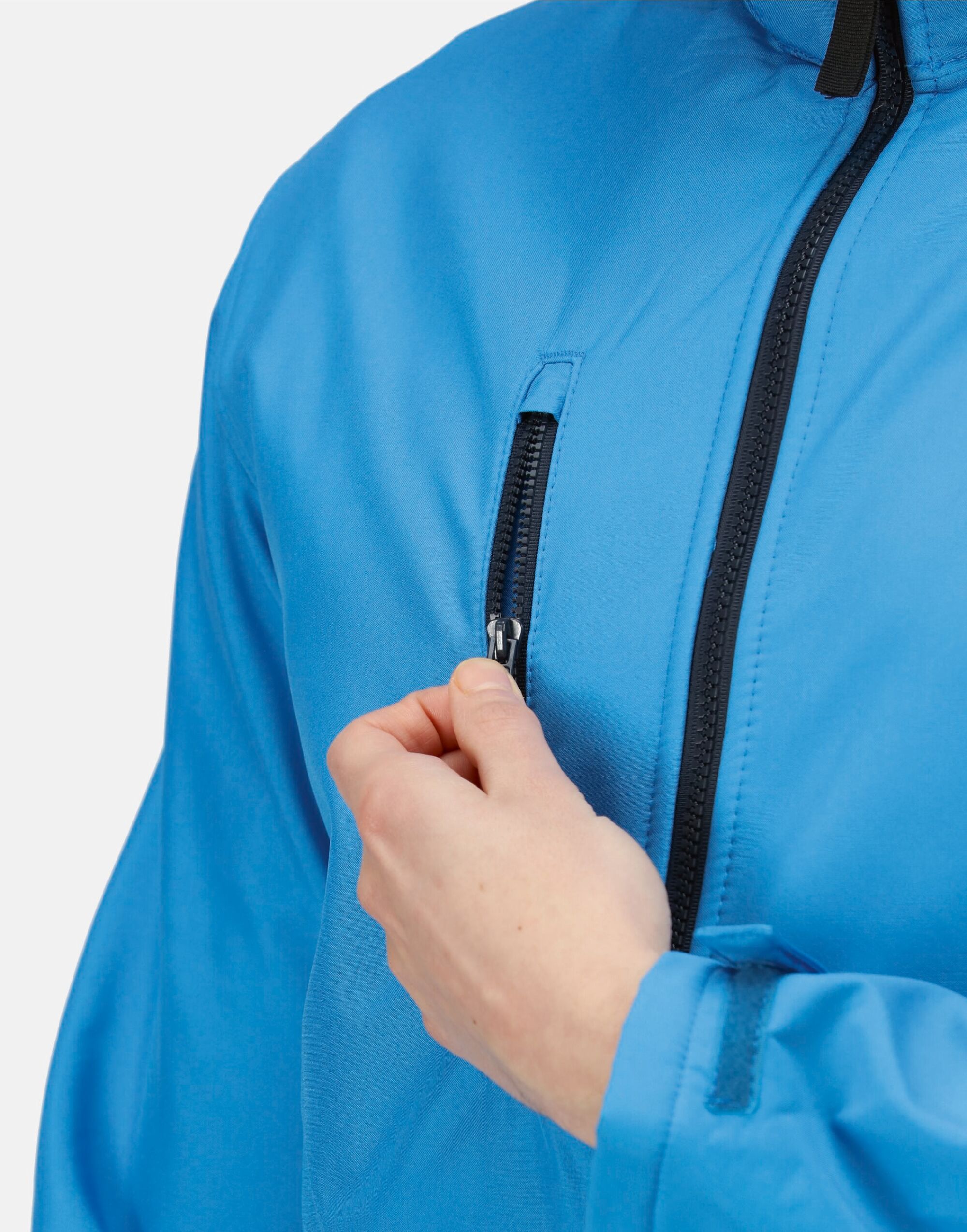 TRA701 French Blue / Navy Venturer 3 Layer Hooded Softshell