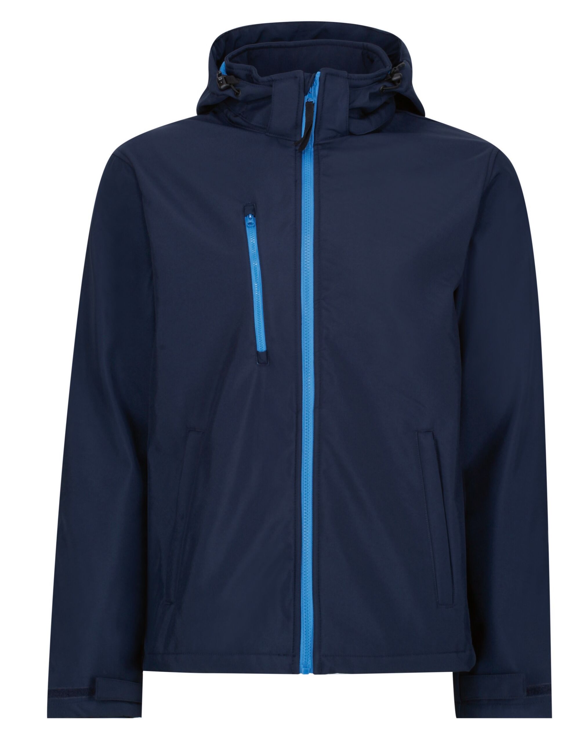 TRA701 Venturer 3 Layer Hooded Softshell Navy/ French Blue
