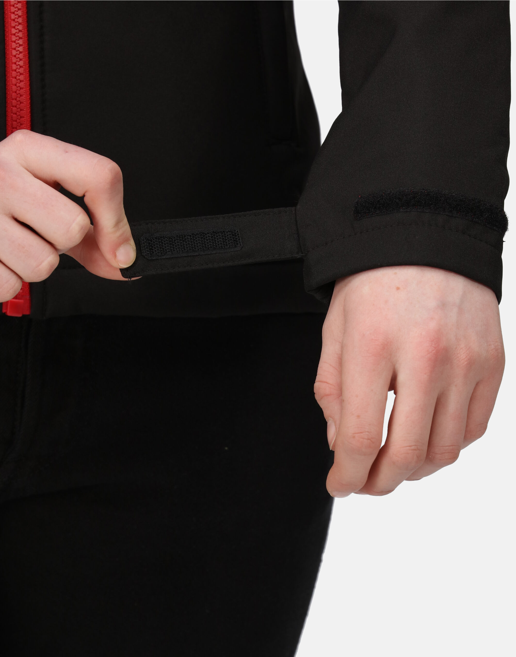 TRA702 Black/Red Women’s Venturer Hooded Softshell