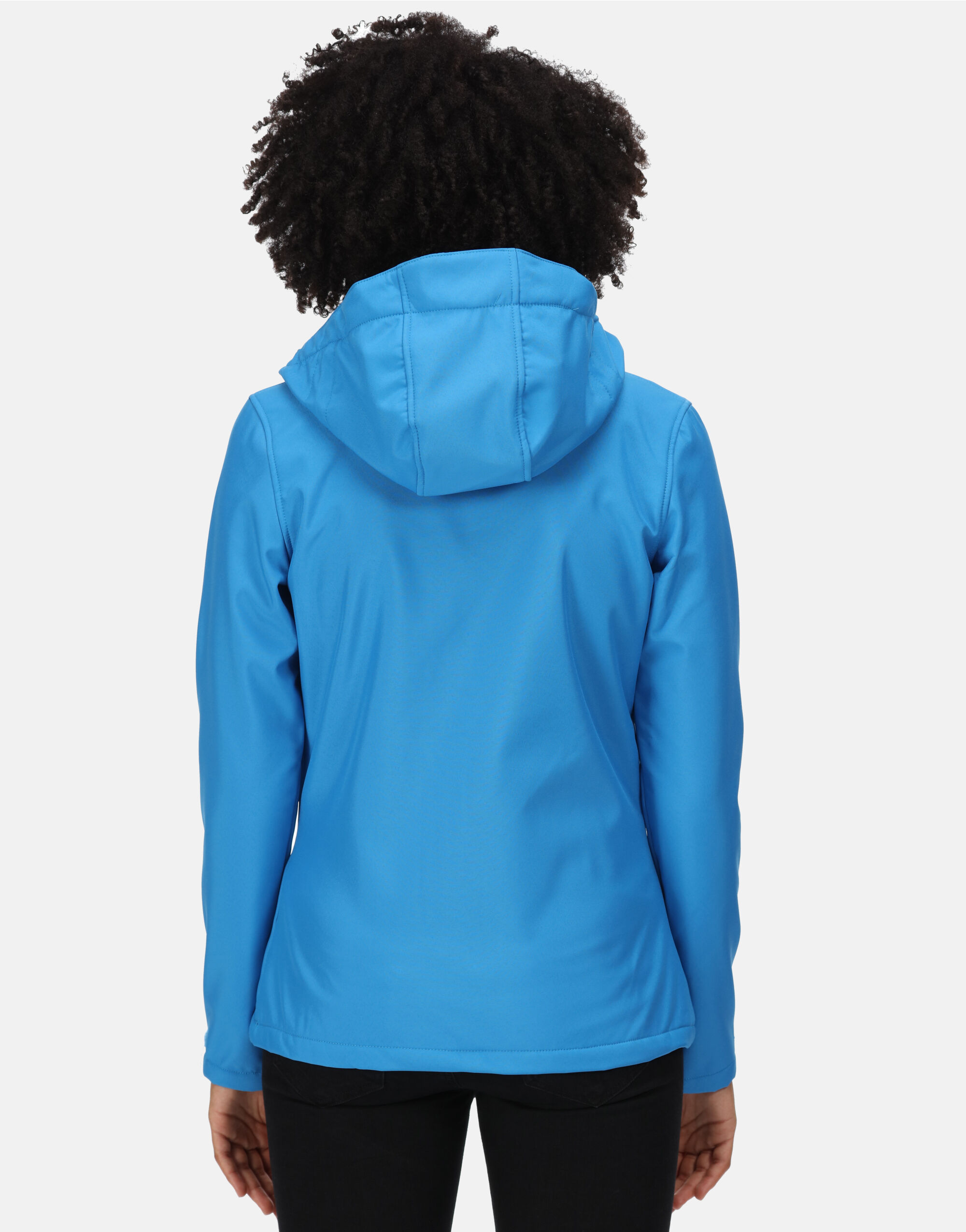 TRA702 French Blue / Navy Women’s Venturer Hooded Softshell
