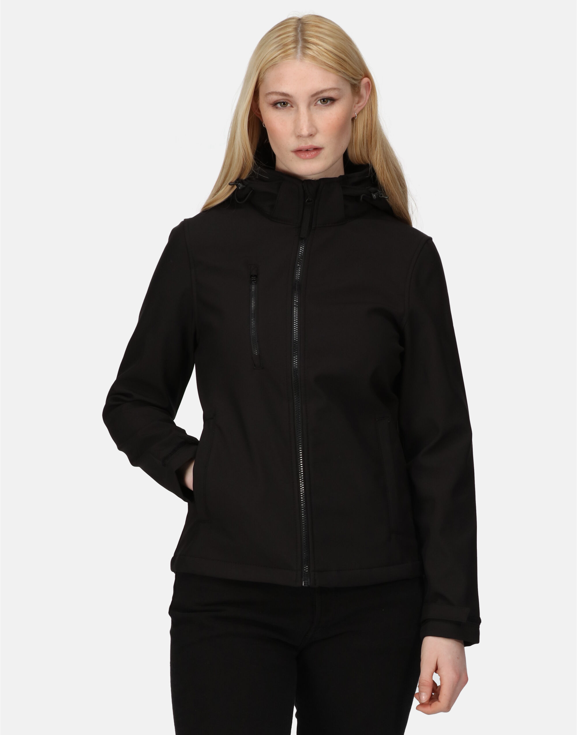TRA702 Women’s Venturer Hooded Softshell Black/Black