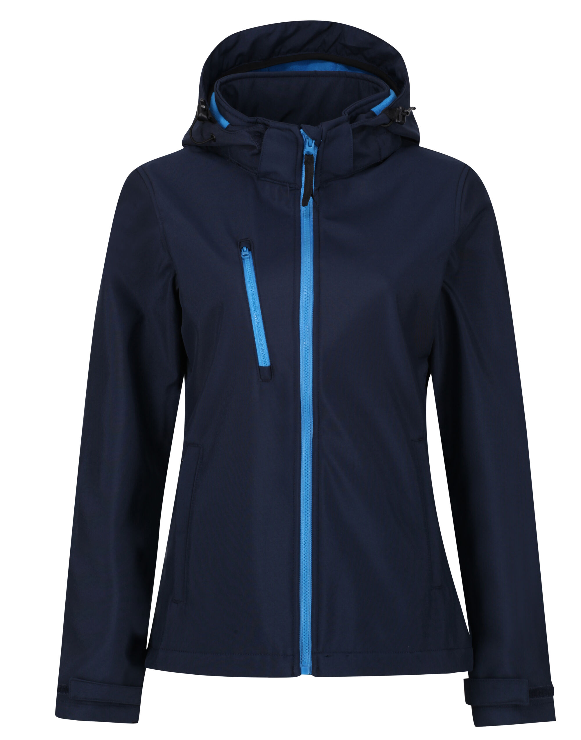 TRA702 Navy/ French Blue Women’s Venturer Hooded Softshell
