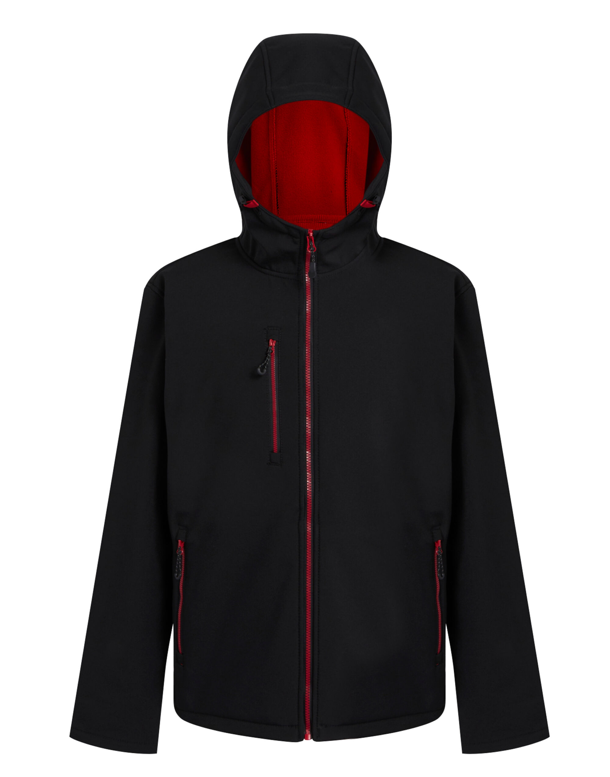 TRA705 Navigate 2-Layer Hooded Softshell Jacket Black/Classic Red