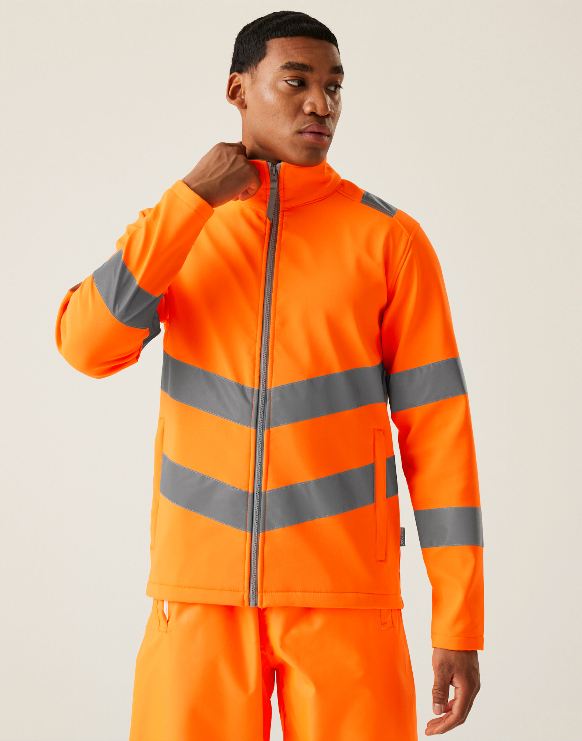 TRA712 Hi-Vis Pro Contract Ablaze 2 Layer Softshell Jacket (Class 3) Hi Vis Orange
