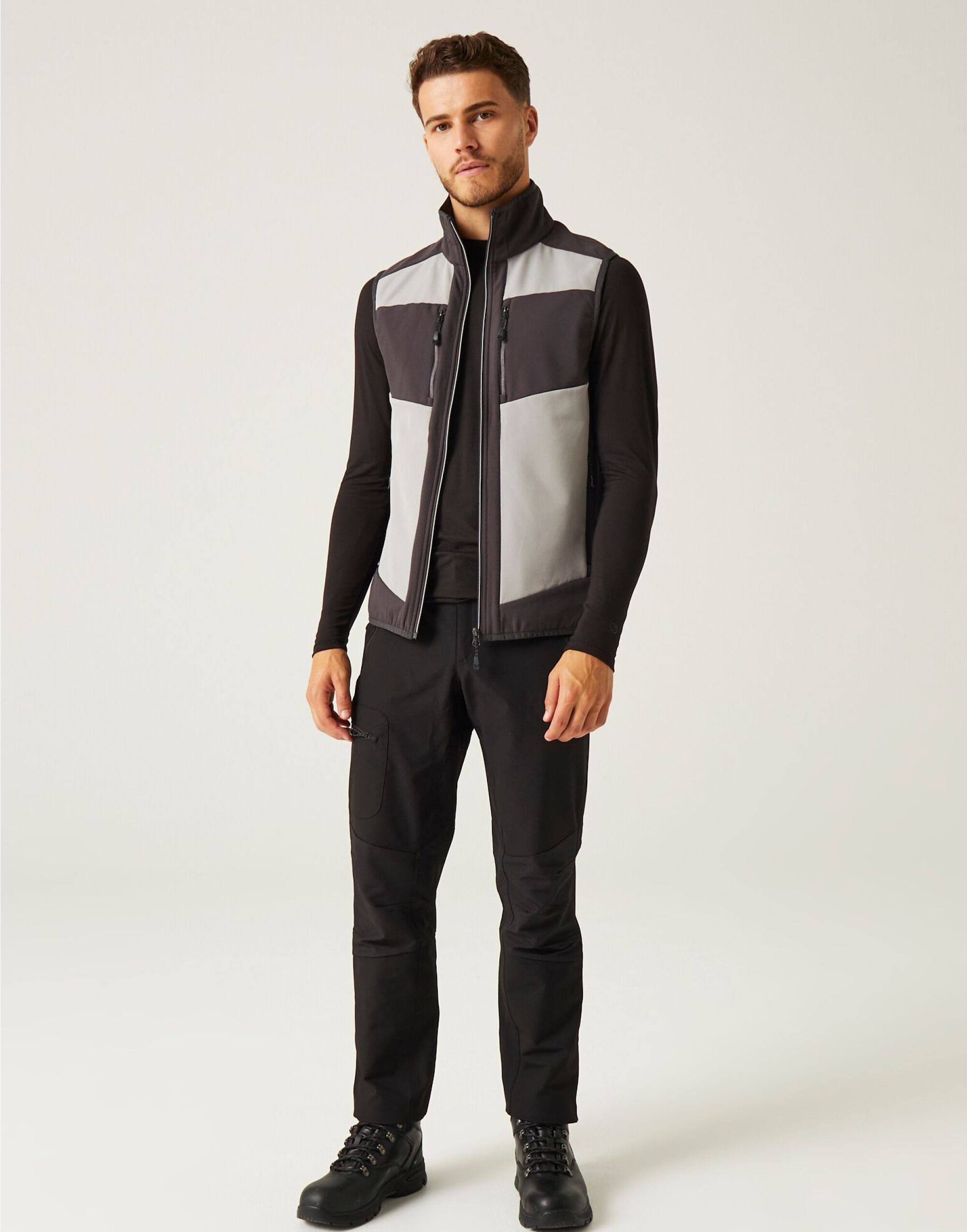 TRA907 Mineral Grey/Ash E-Volve Unisex Two Layer SoftShell BodyWarmer