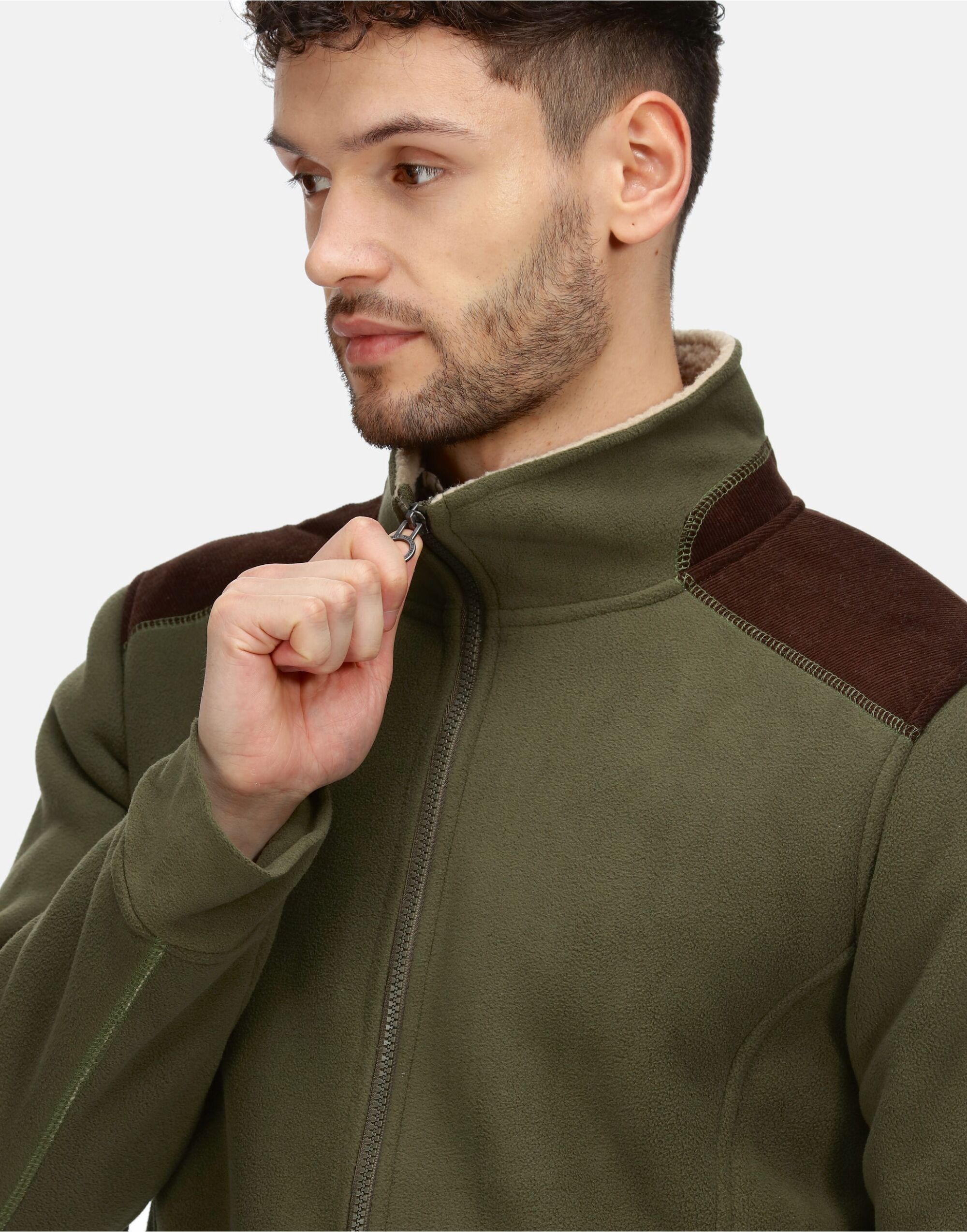 TRF666 Dark Khaki Faversham Full Zip Fleece
