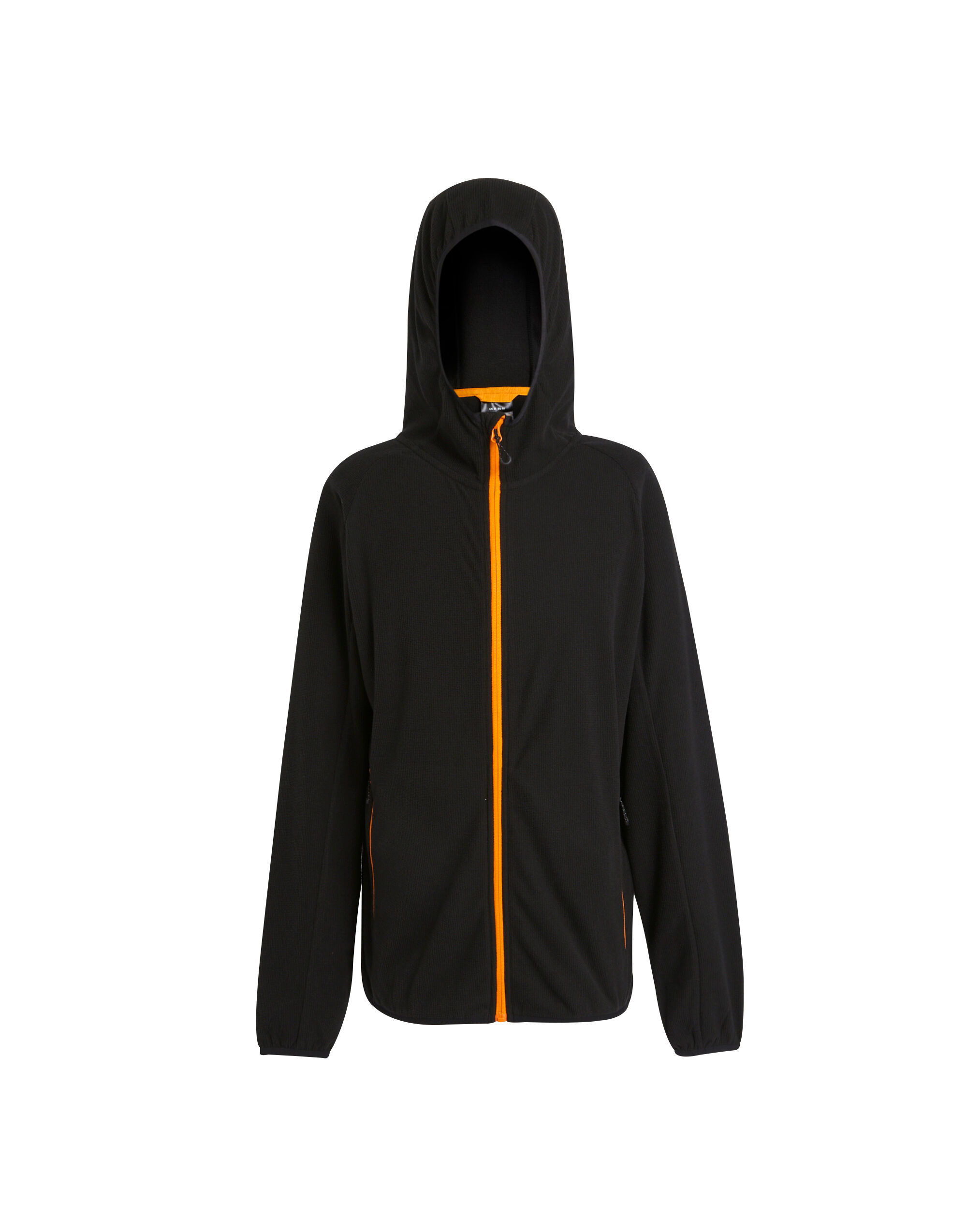 TRF690 Mens Navigate Full Zip Fleece Black Orange Pop TRF690 Mens Navigate Full Zip Fleece Black Orange Pop