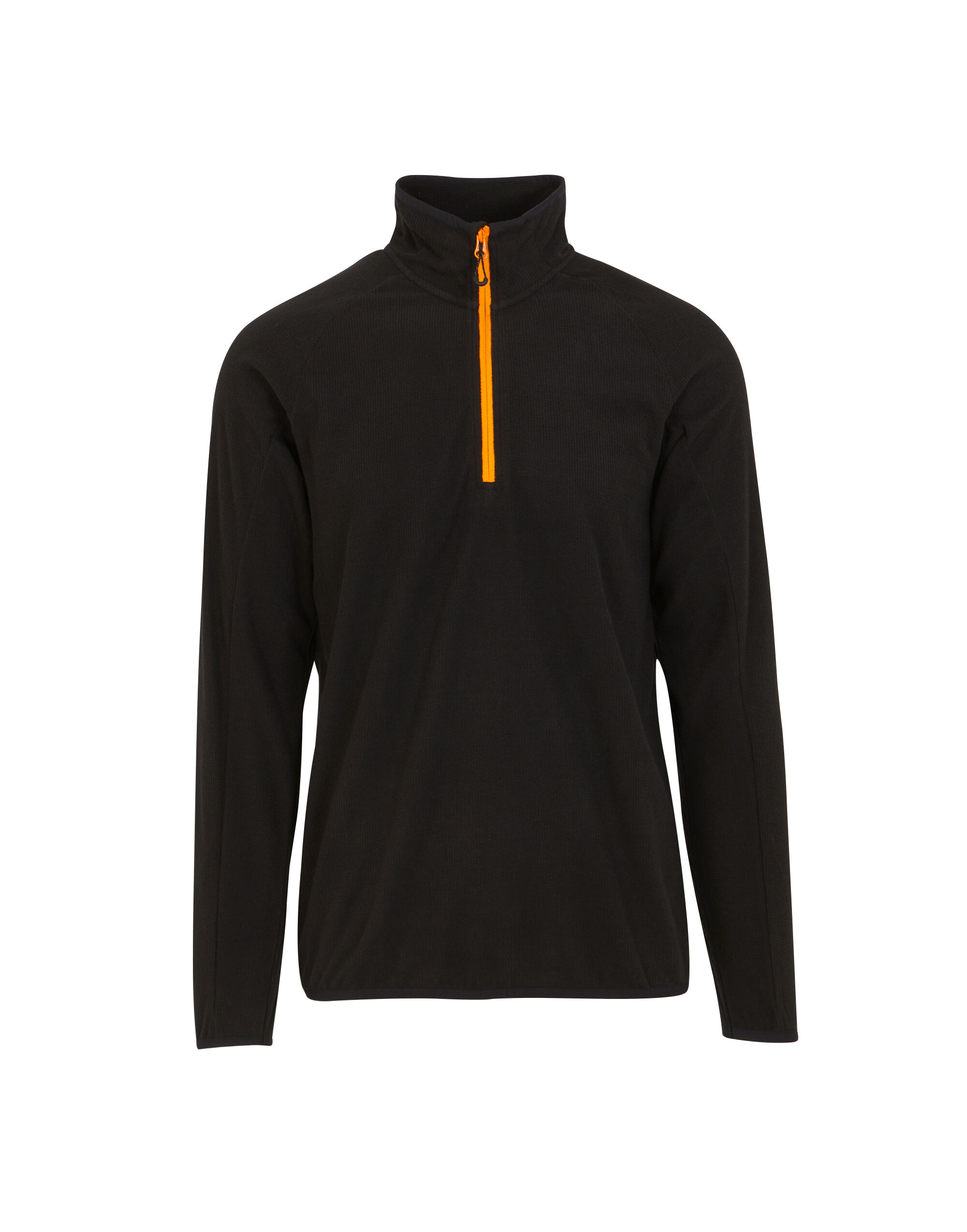 TRF691 Mens Navigate Half Zip Fleece Black Orange Pop TRF691 Mens Navigate Half Zip Fleece Black Orange Pop
