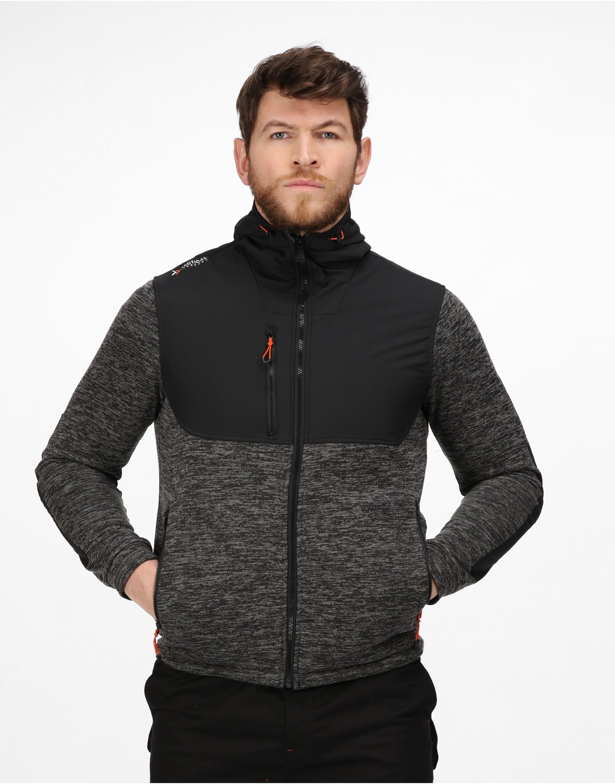 TRF624 Ash Marl/ Black Tactical Heist Hybrid Jacket