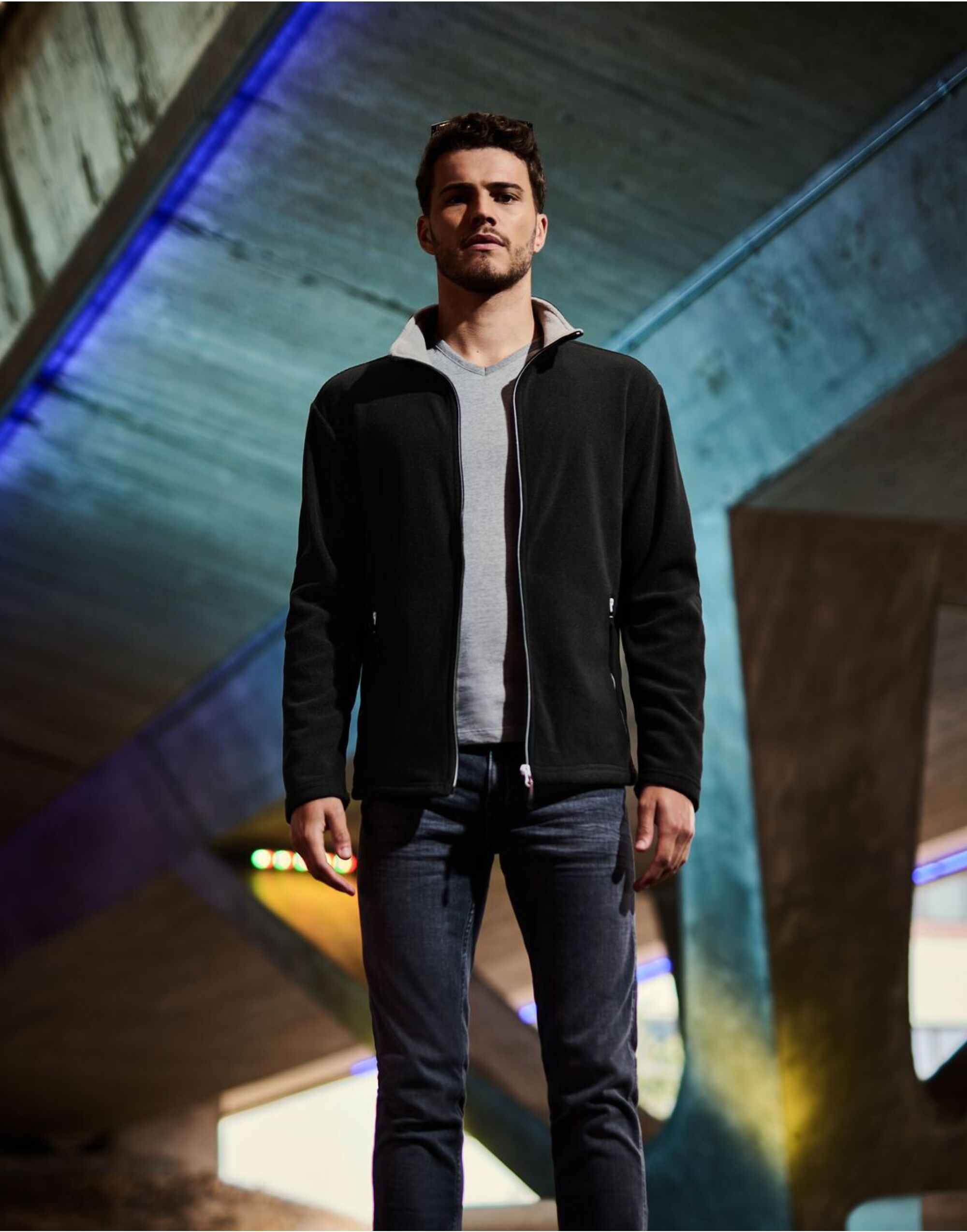 TRF725 Ascender Fleece Jacket Black/Mineral Grey