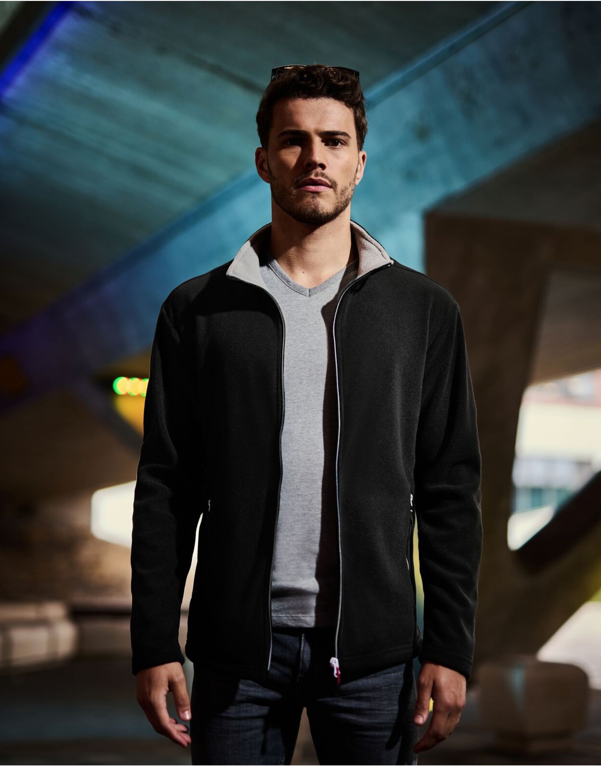 TRF725 Ascender Fleece Jacket Black/Mineral Grey