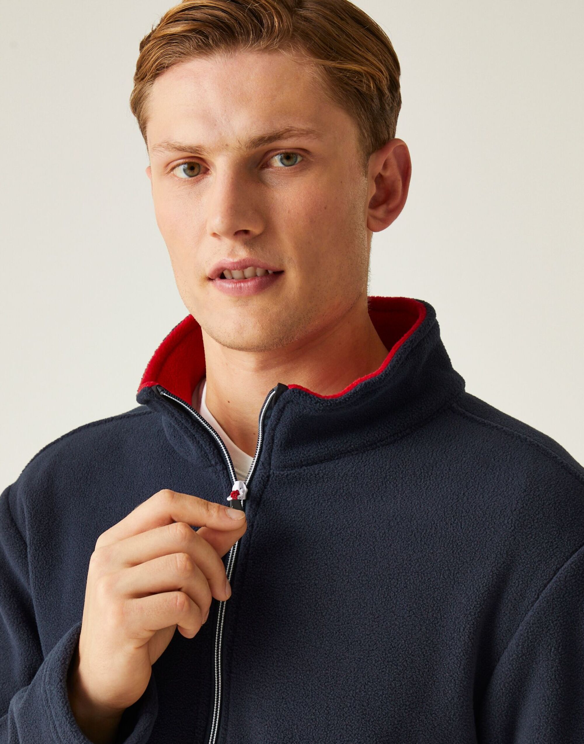 TRF725 Ascender Fleece Jacket Navy/Classic Red