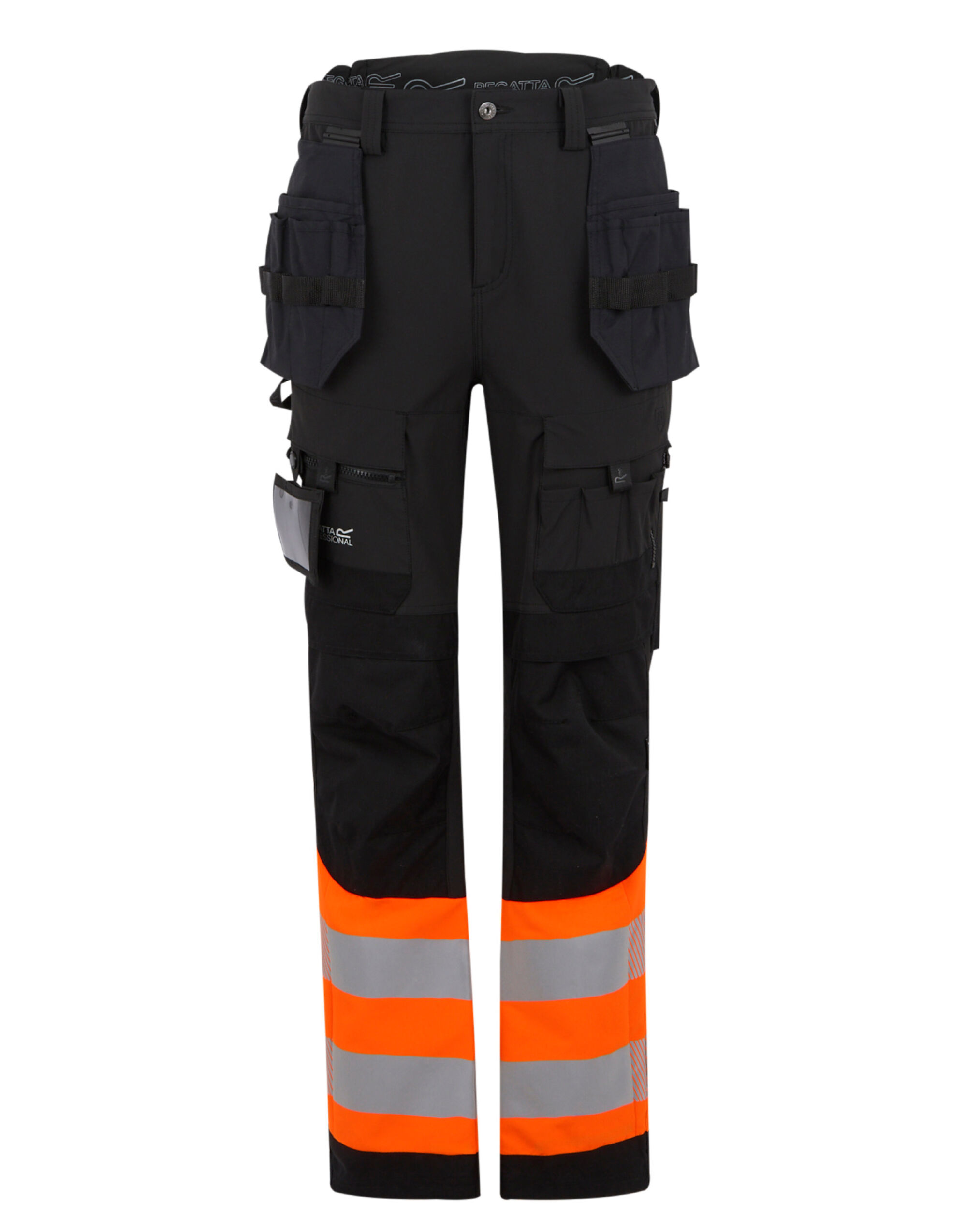 TRJ480R Hi-Vis X-Pro Stretch Holster Trousers (Class 1) Black/Hi-Vis Orange