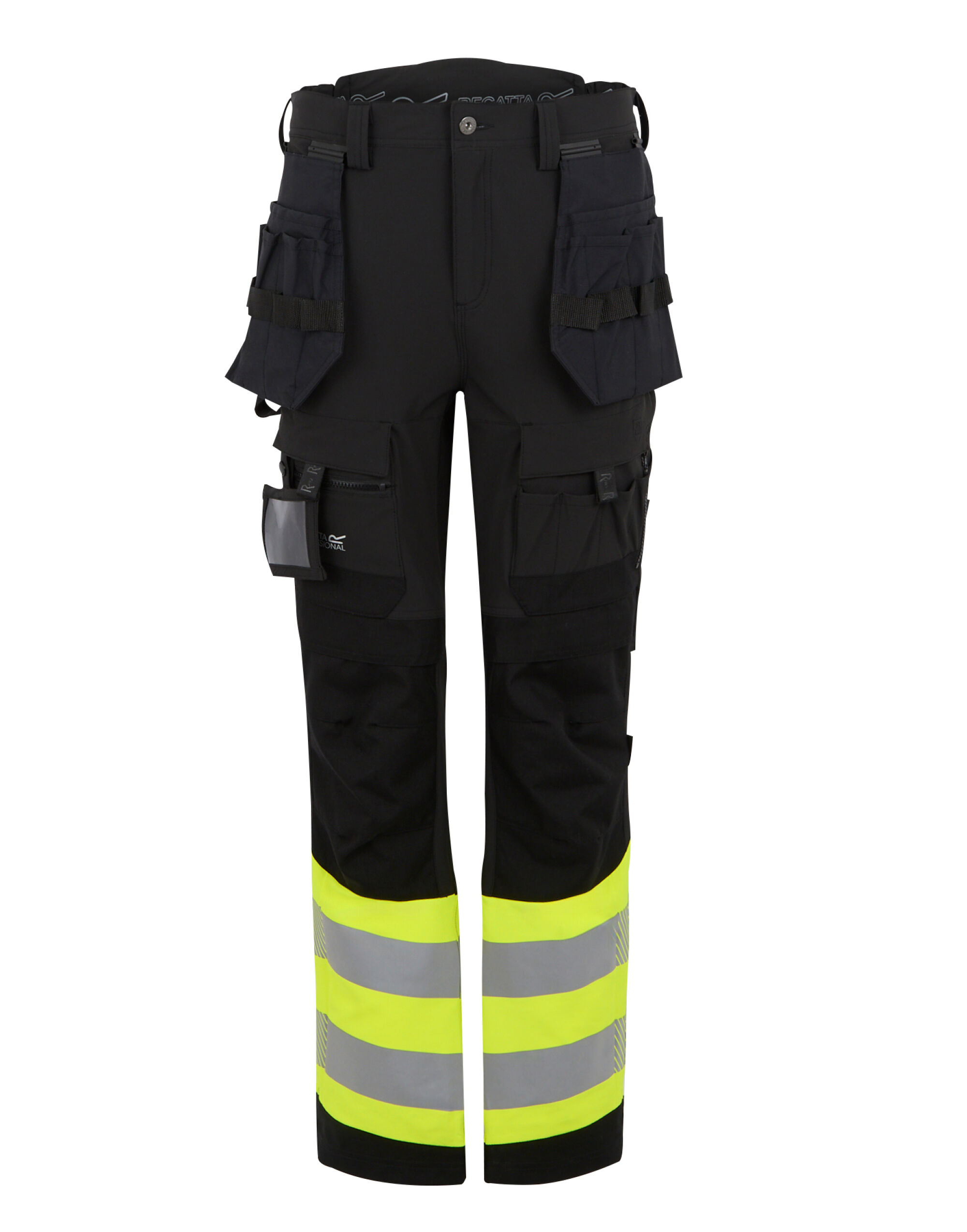 TRJ480R Hi-Vis X-Pro Stretch Holster Trousers (Class 1) Black/Hi-Vis Yellow