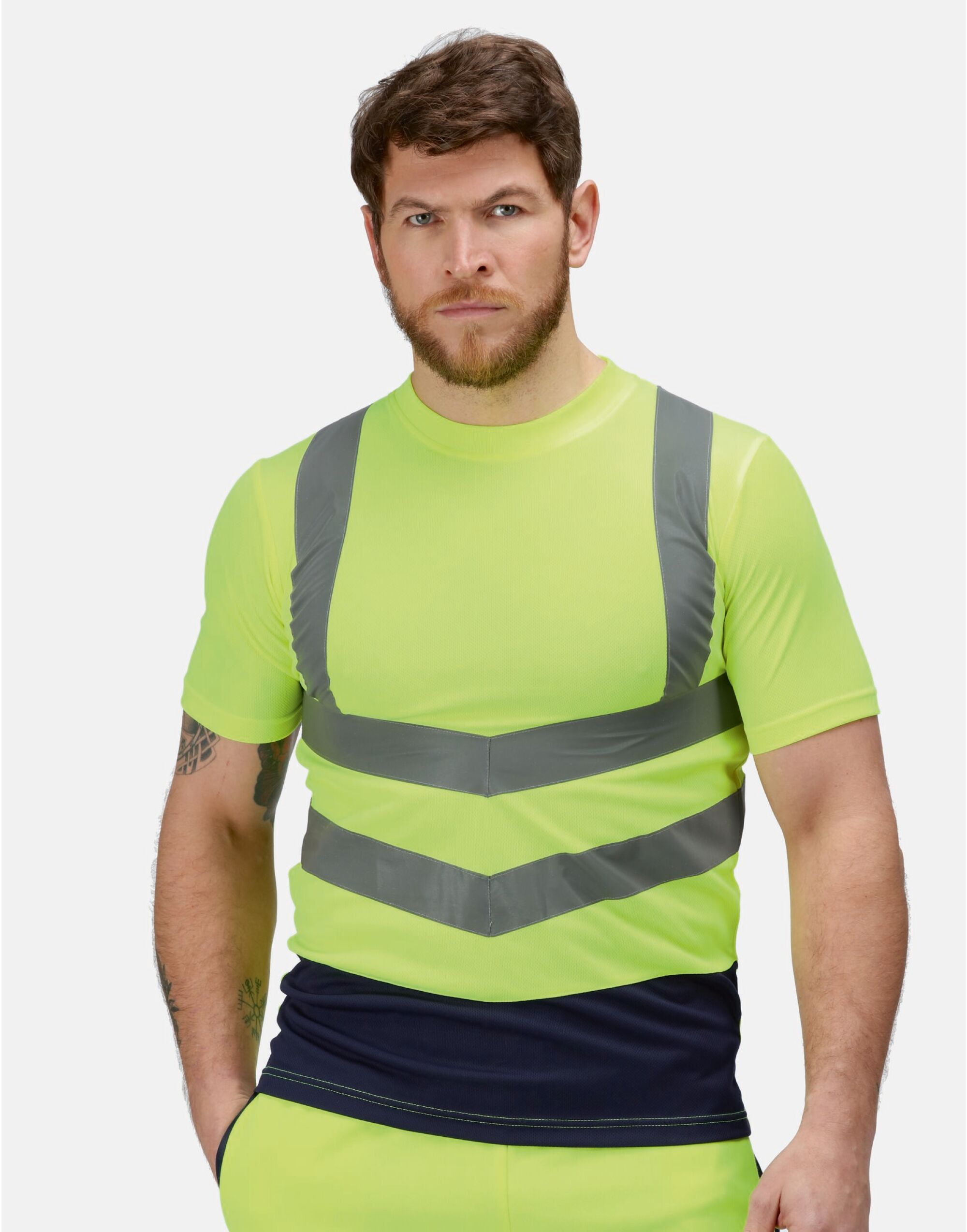 TRS194 Pro Hi Vis Tee Hi-Vis Yellow/Navy