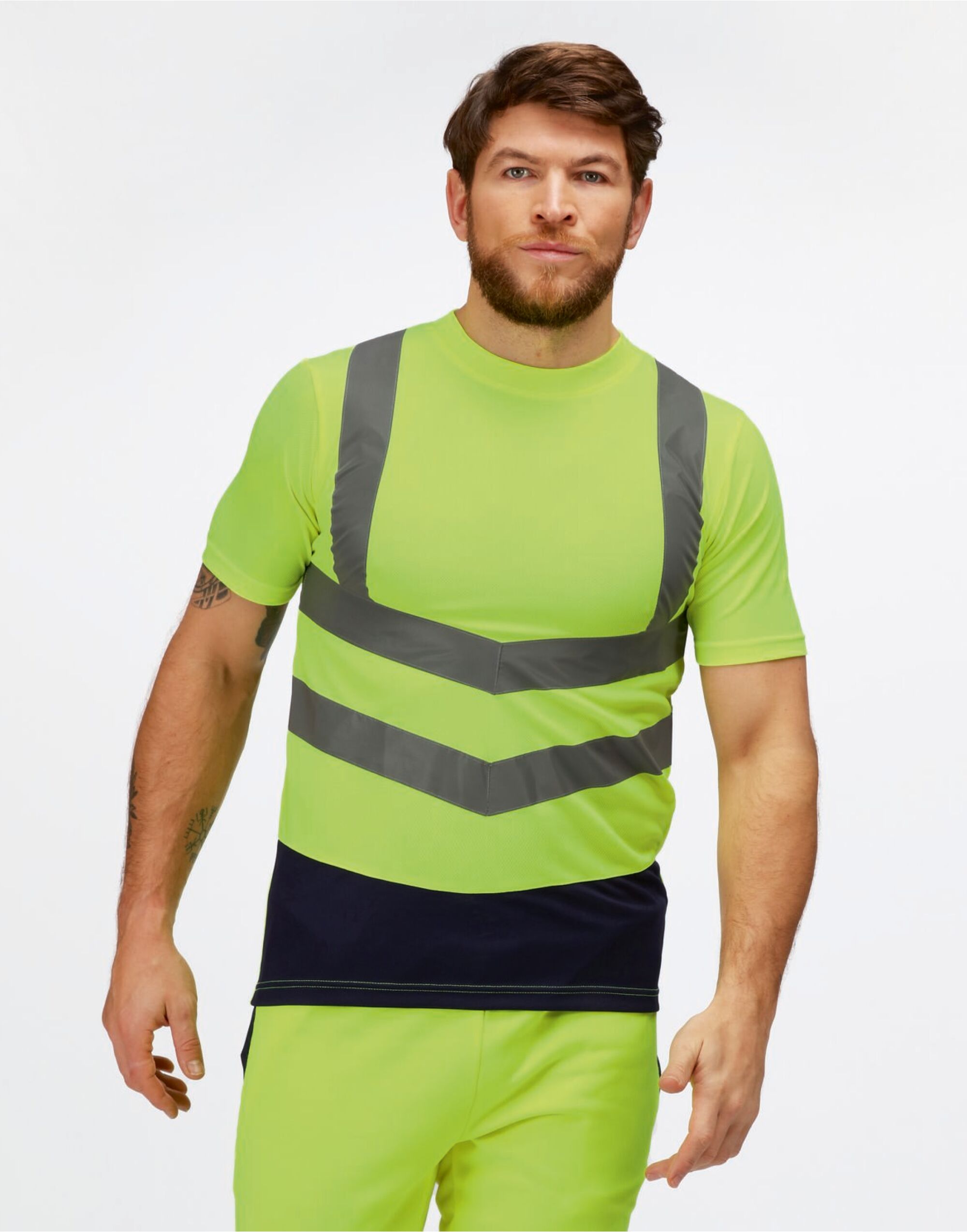 TRS194 Pro Hi Vis Tee Hi-Vis Yellow/Navy