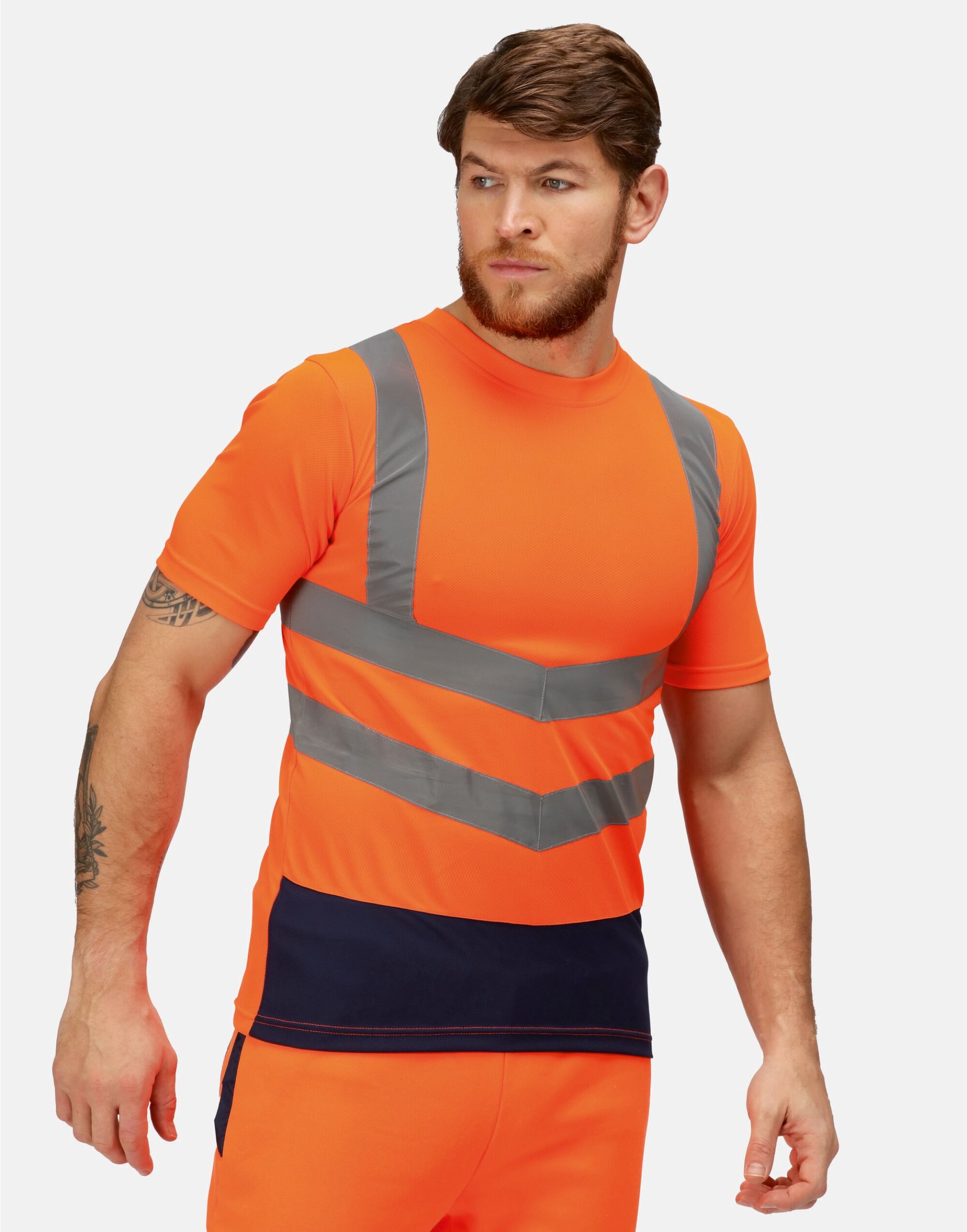 TRS194 Pro Hi Vis Tee Hi Vis Orange/Navy