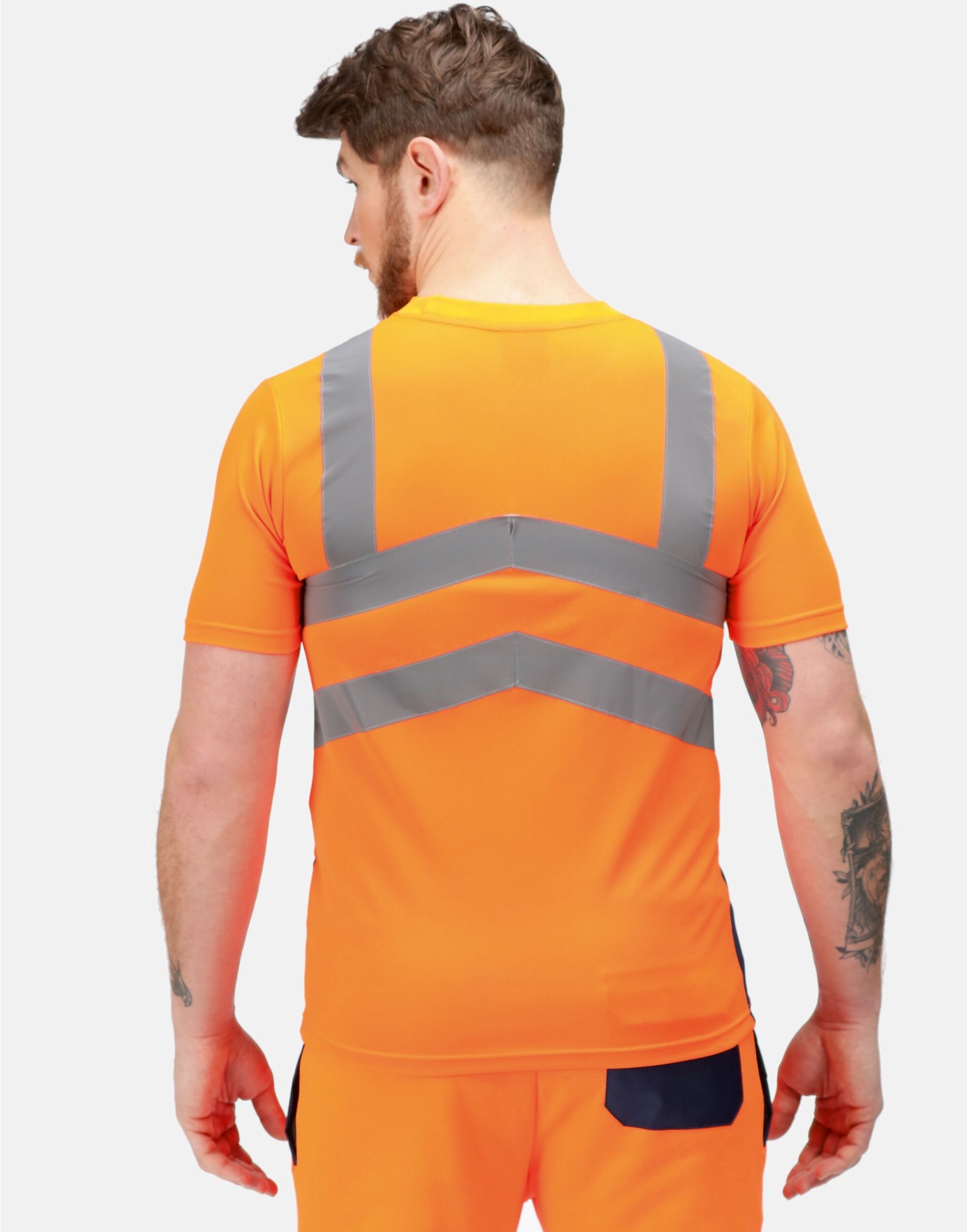 TRS194 Pro Hi Vis Tee Hi Vis Orange/Navy