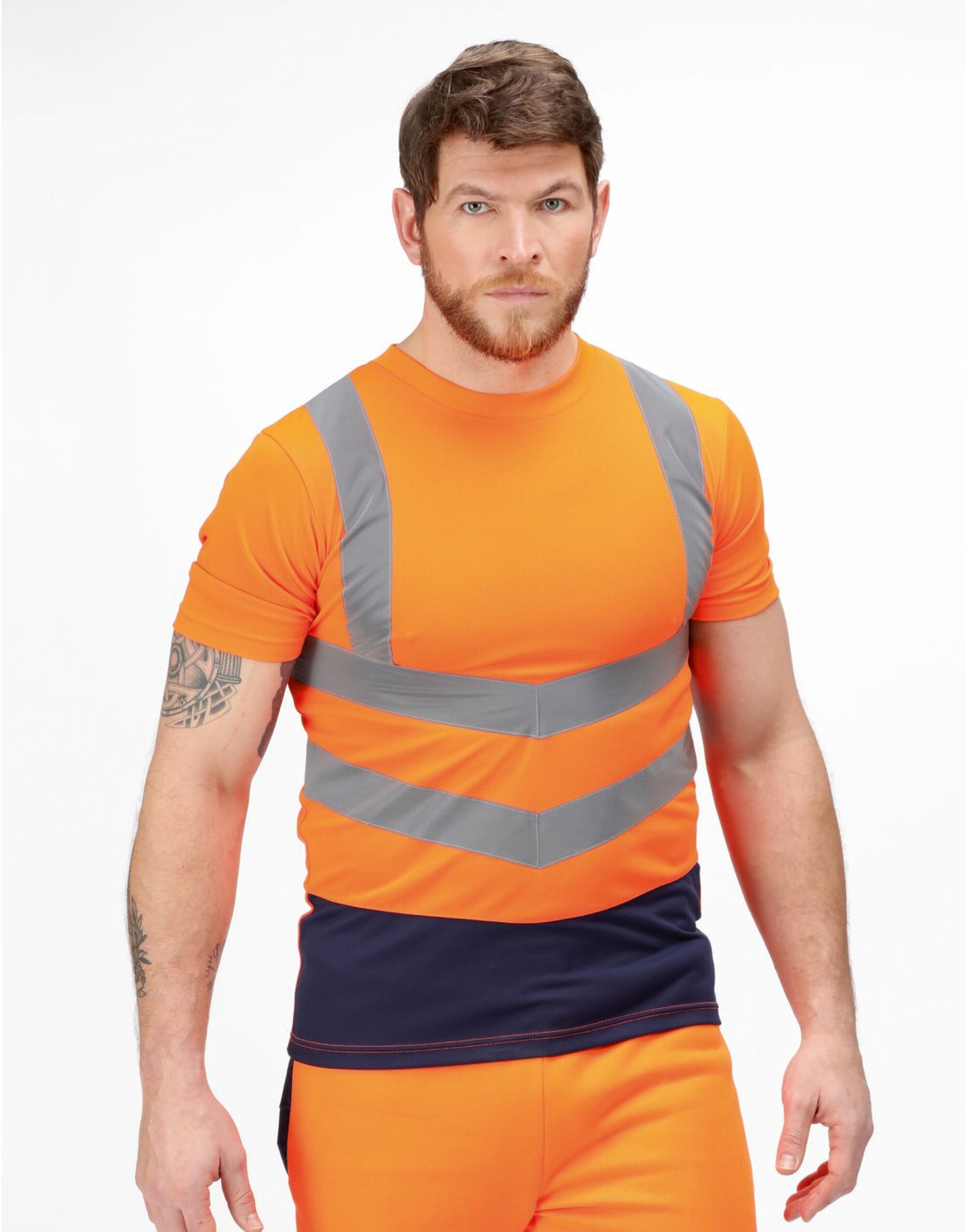 TRS194 Pro Hi Vis Tee Hi Vis Orange/Navy