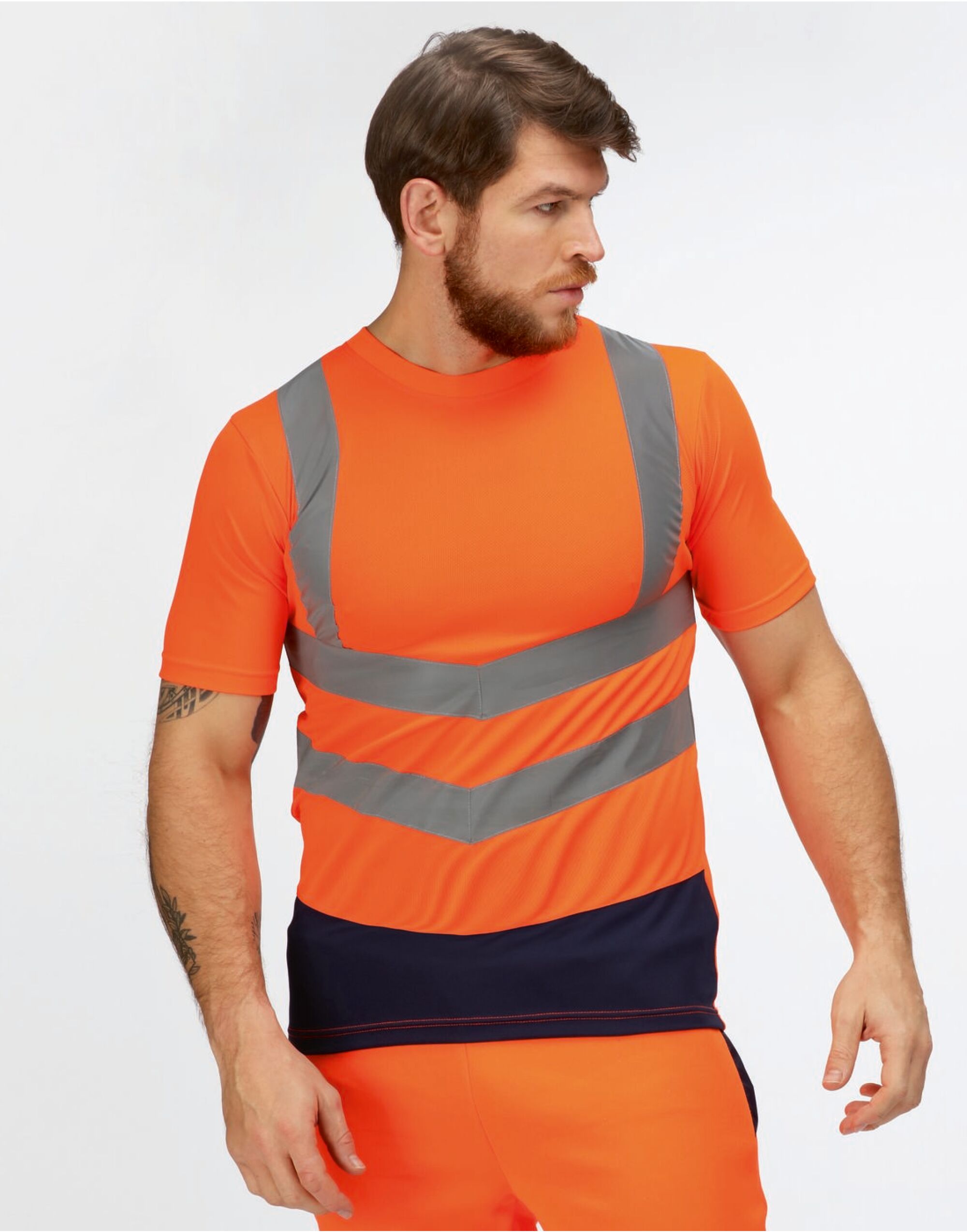 TRS194 Pro Hi Vis Tee Hi Vis Orange/Navy