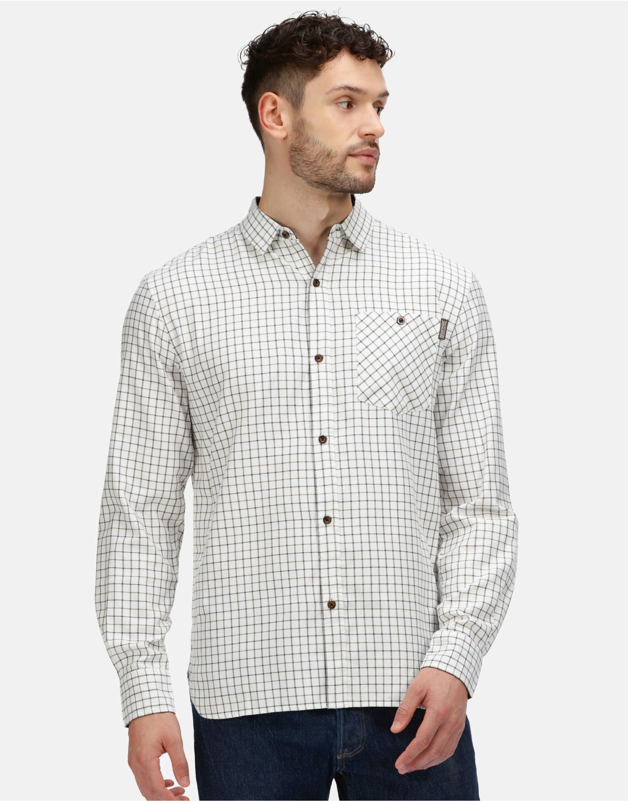 TRS215 Tattersall Check Shirt Thin Blue Check