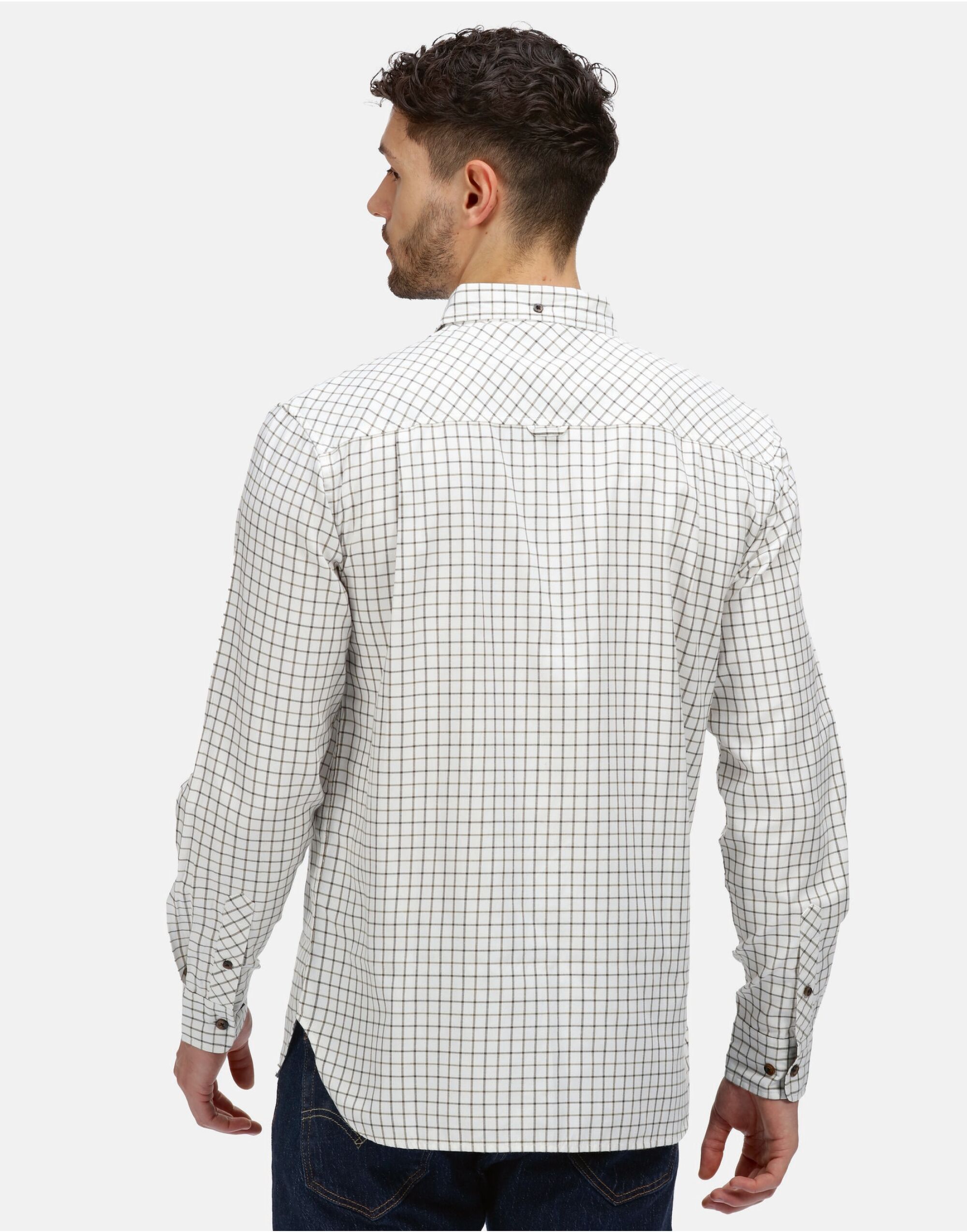 TRS215 Tattersall Check Shirt Thin Blue Check