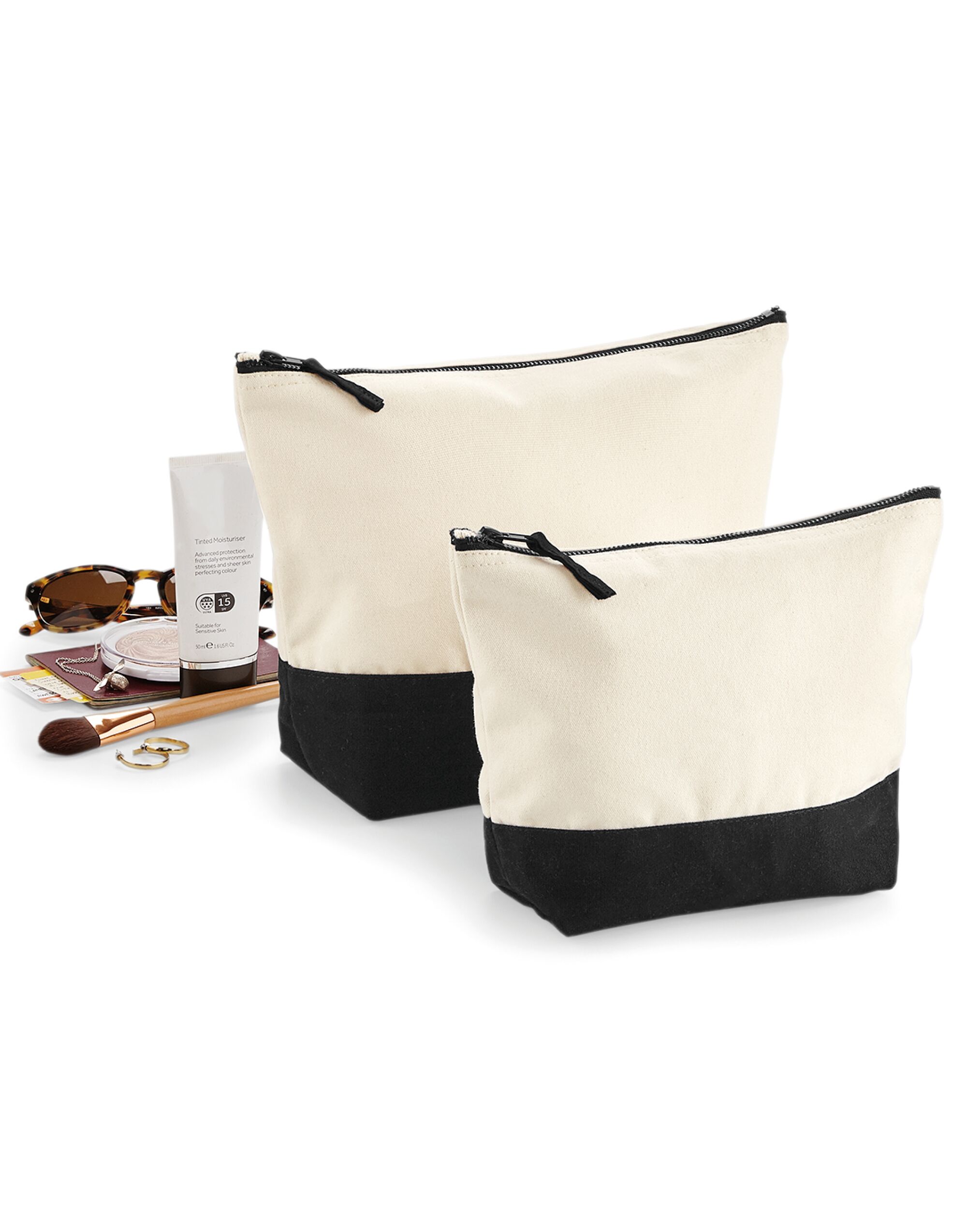 W544 Natural/Black Dipped Base Canvas Accessory Bag W544 Natural/Black Dipped Base Canvas Accessory Bag