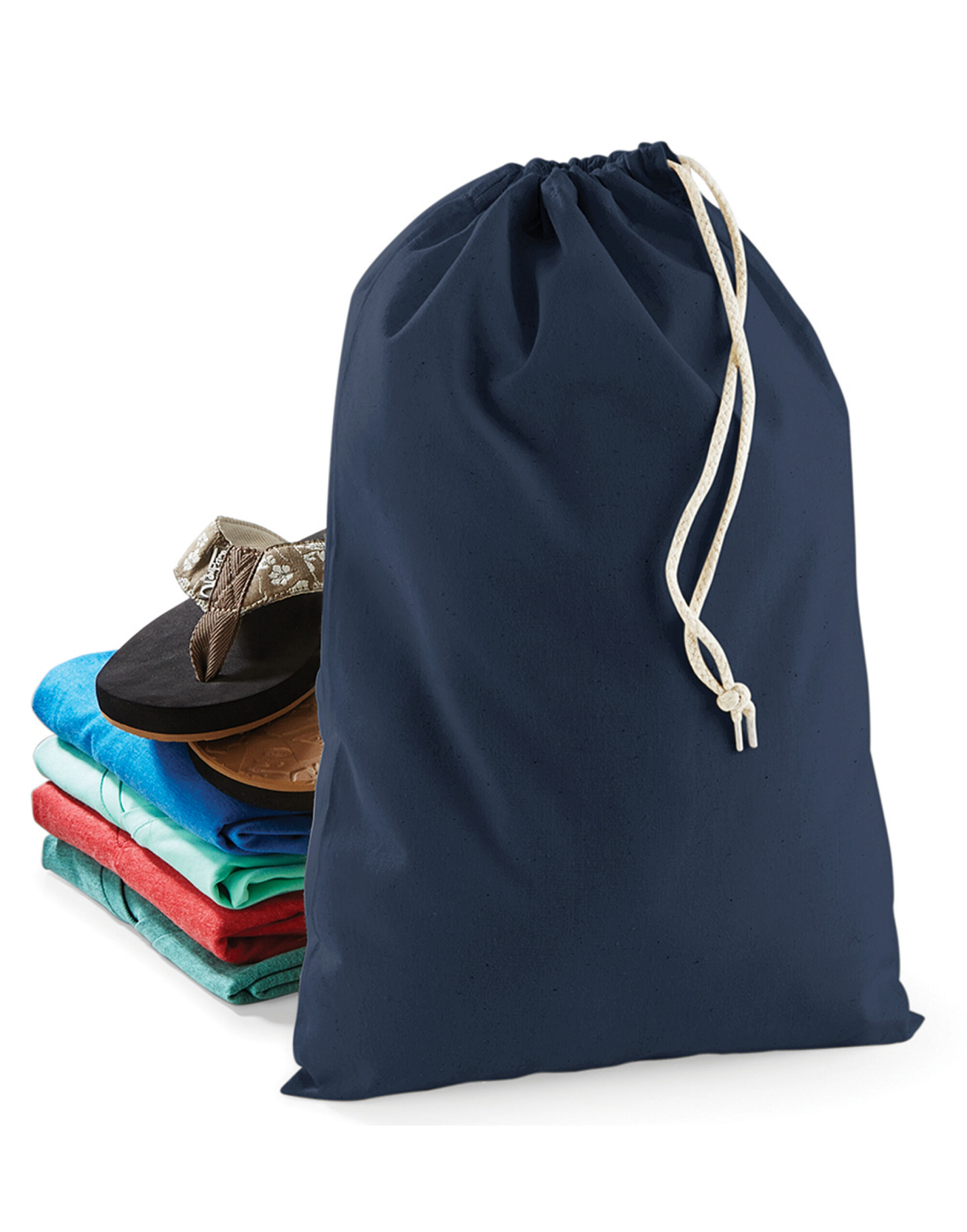 W115 Navy Cotton Stuff Bag