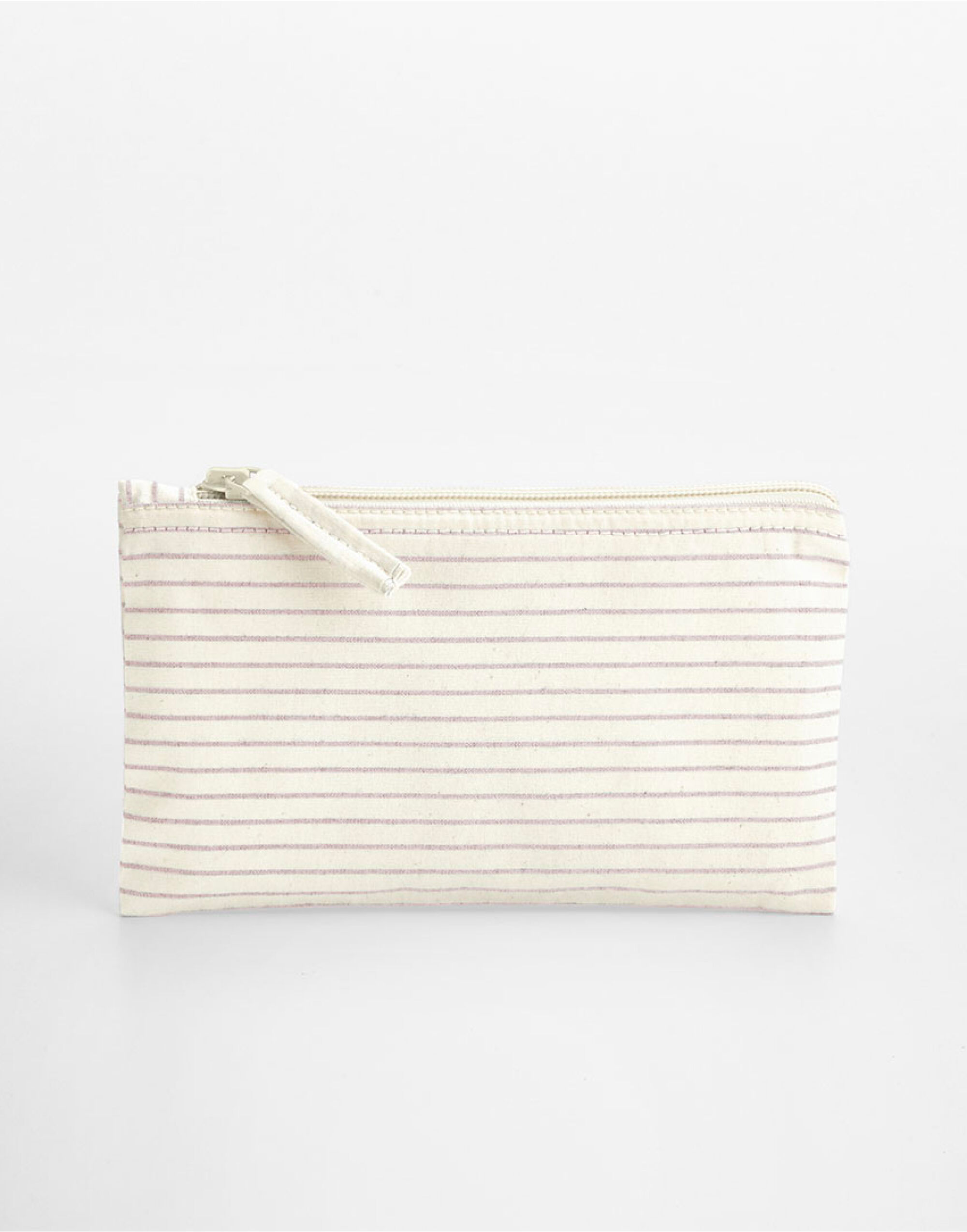 W253 Striped Organic Cotton Accessory Pouch Red Stripe