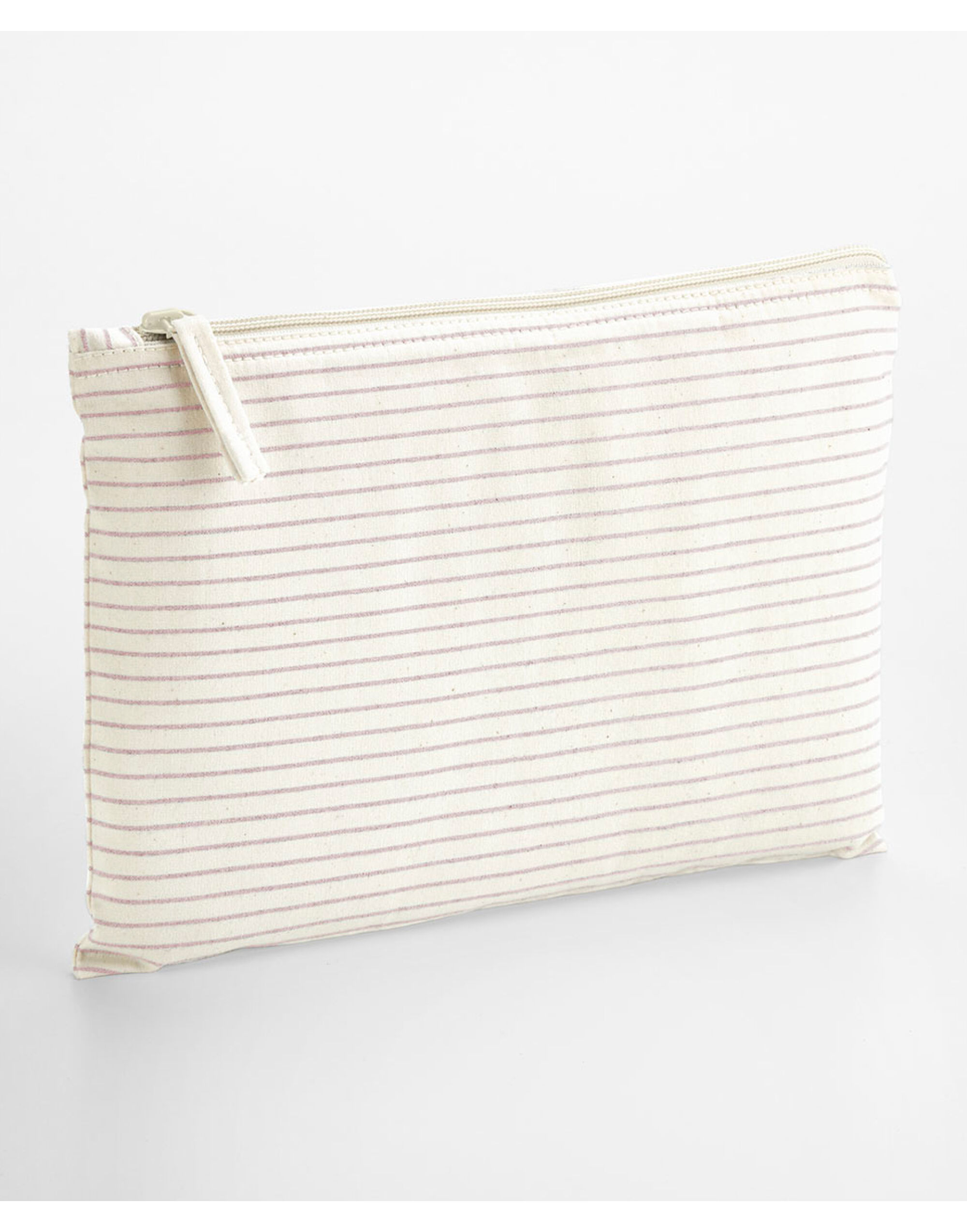W253 Striped Organic Cotton Accessory Pouch Red Stripe
