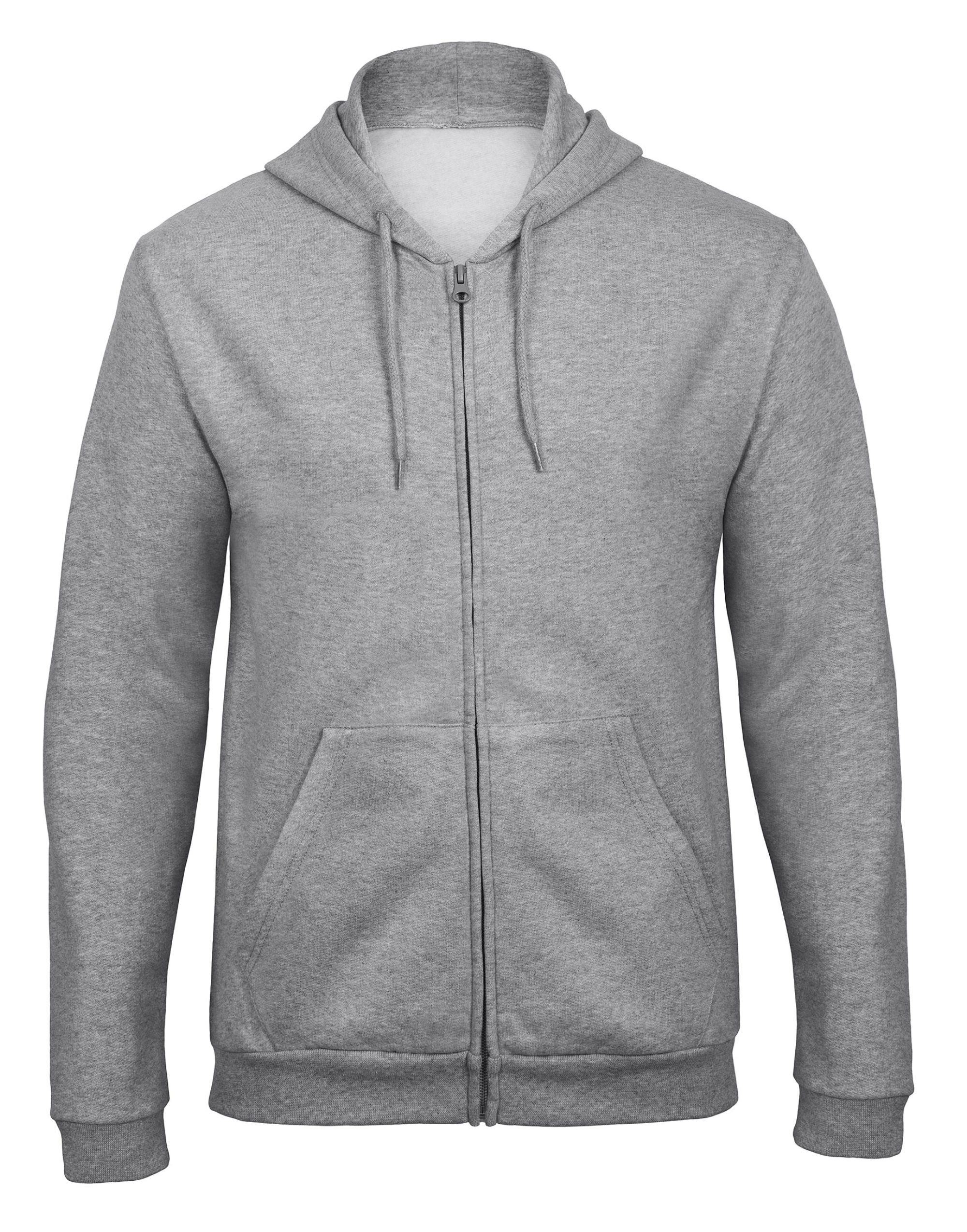 WUI25 Heather Grey Unisex ID.205 50/50 Hooded Full Zip Sweat