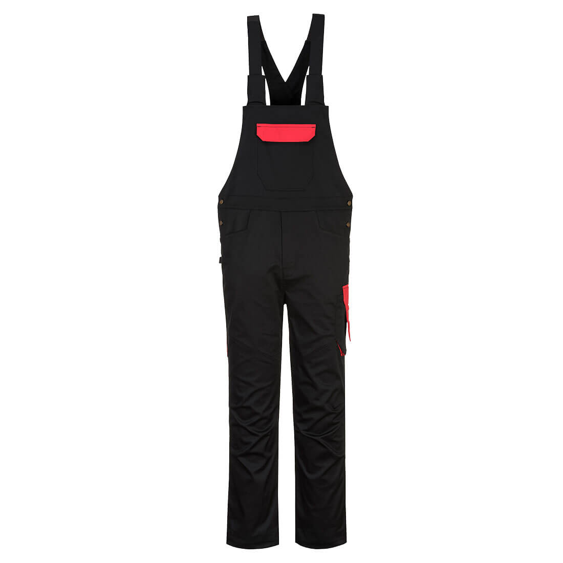 PW243 PW2 Bib and Brace Black/Red PW243 PW2 Bib and Brace Black/Red