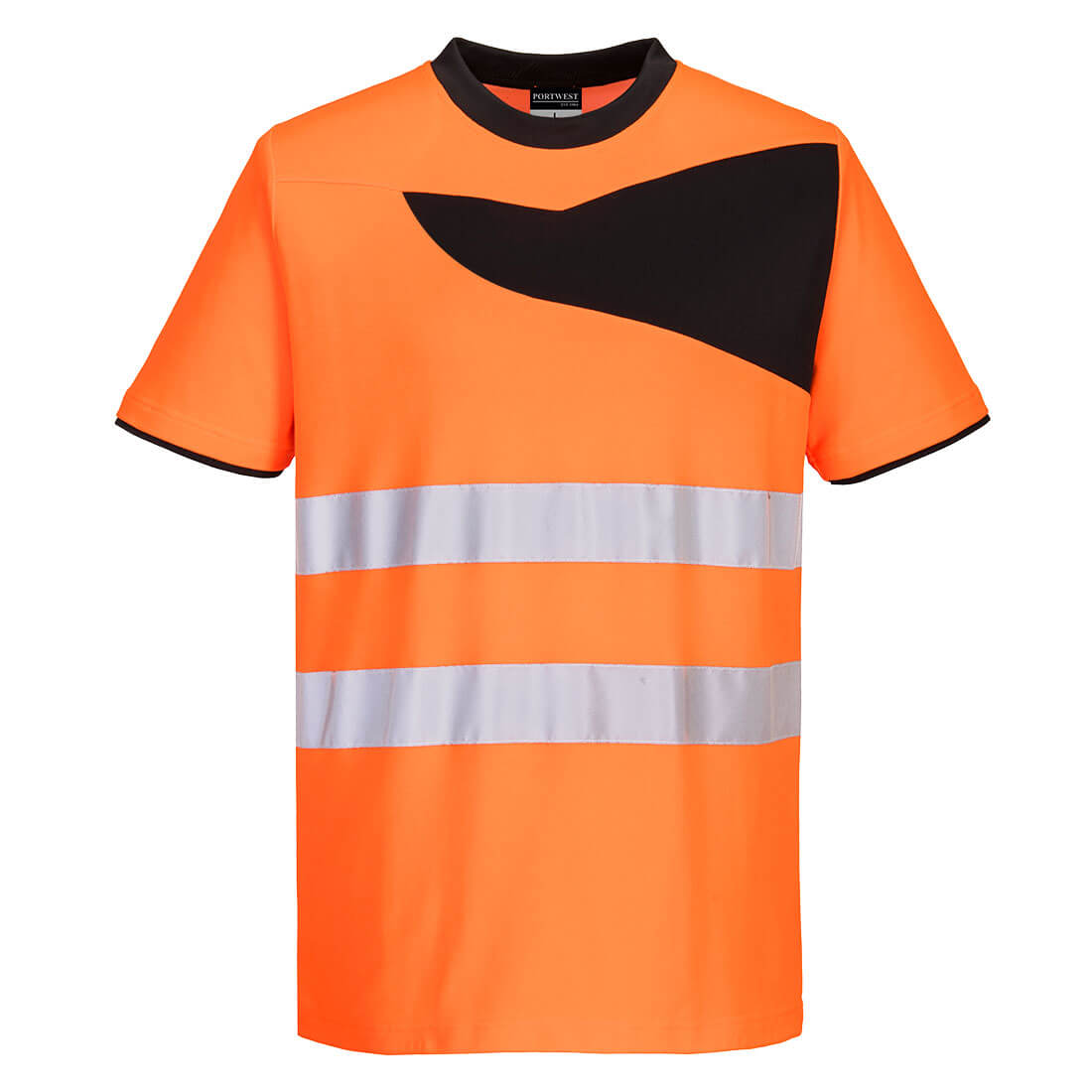 PW213 PW2 Hi-Vis Cotton Comfort T-Shirt S/S Orange/Black
