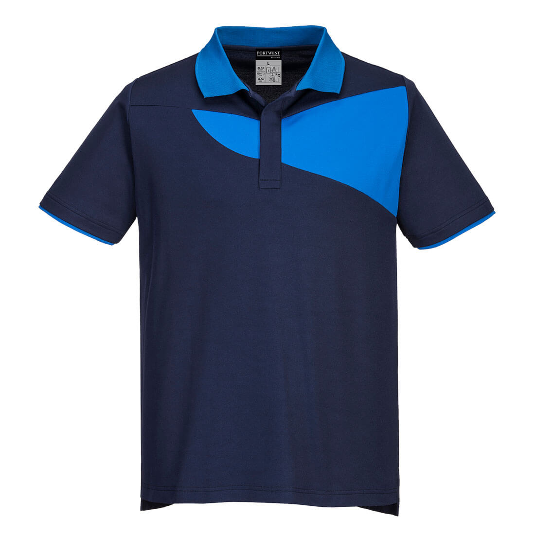 PW210 Two Tone Polo Shirt S/S Navy/Royal PW210 Two Tone Polo Shirt S/S Navy/Royal