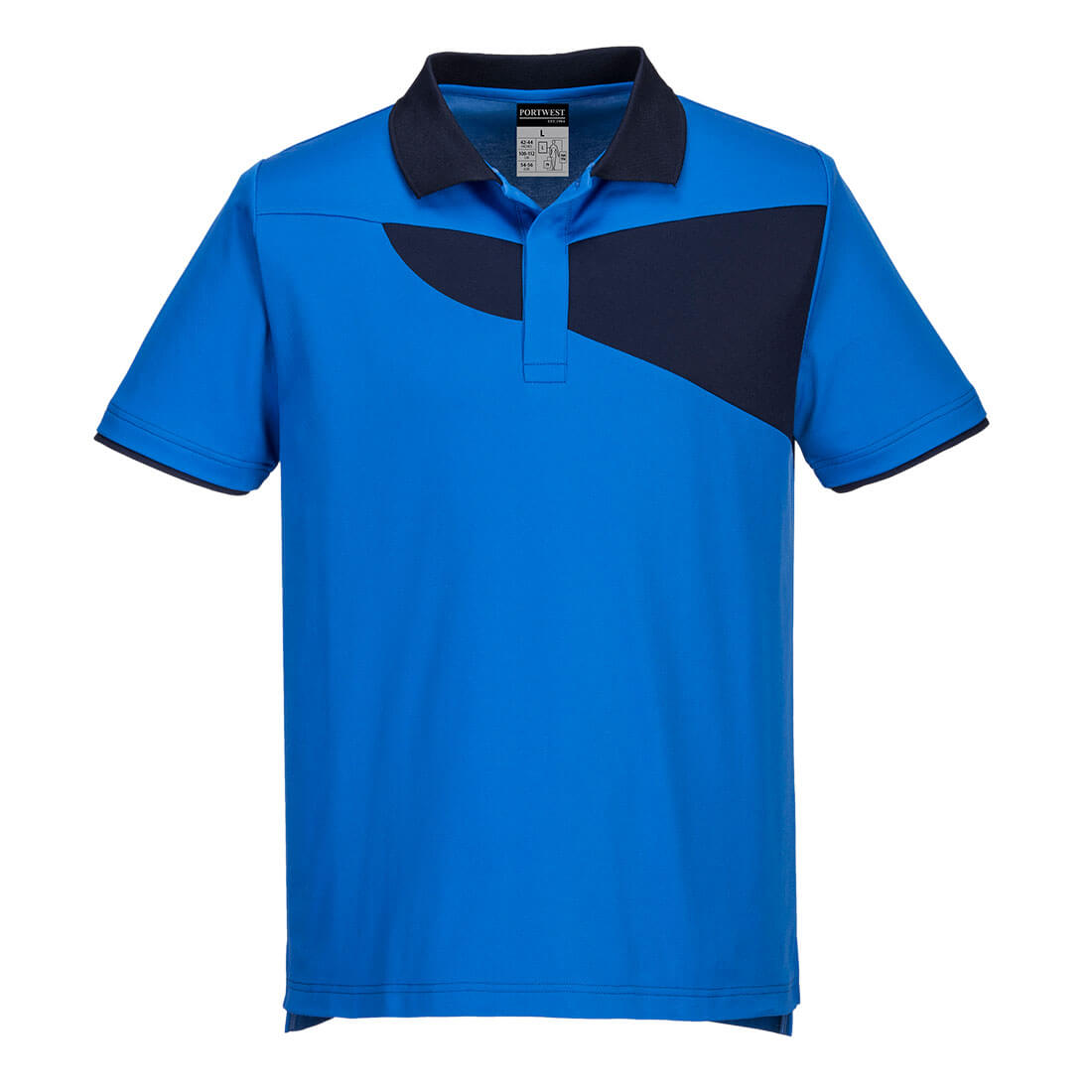 PW210 Two Tone Polo Shirt S/S Royal/Navy