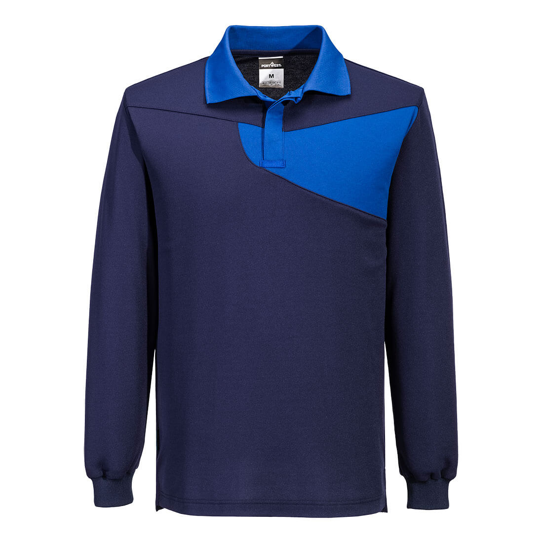 PW218 PW2 Cotton Comfort Polo Shirt L/S Navy/Royal