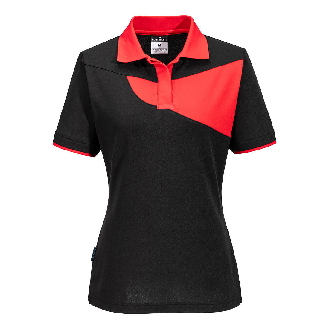PW219 PW2 Women’s Polo Shirt S/S Black/Red