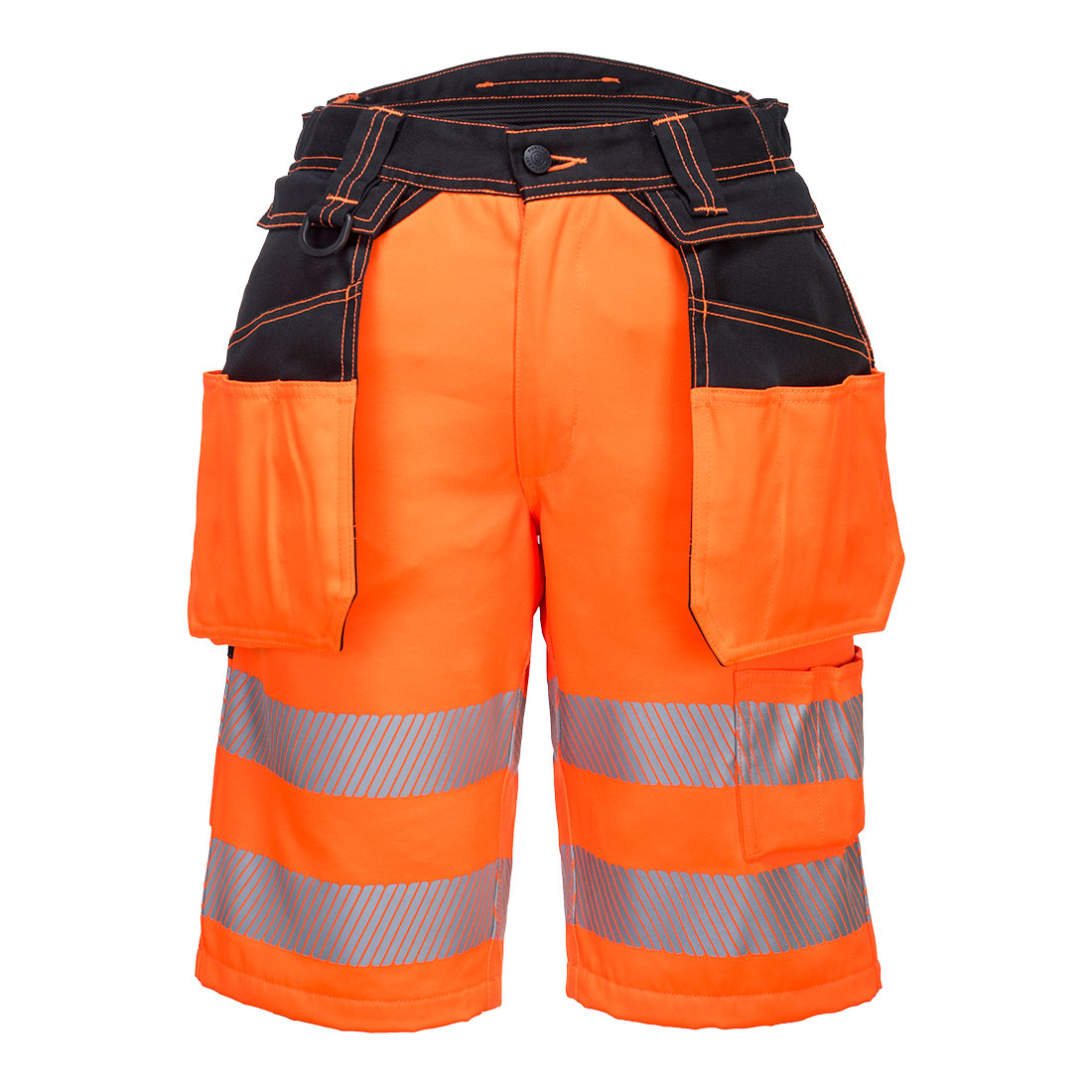 PW343 PW3 Hi-Vis Holster Pocket Shorts Orange/Black