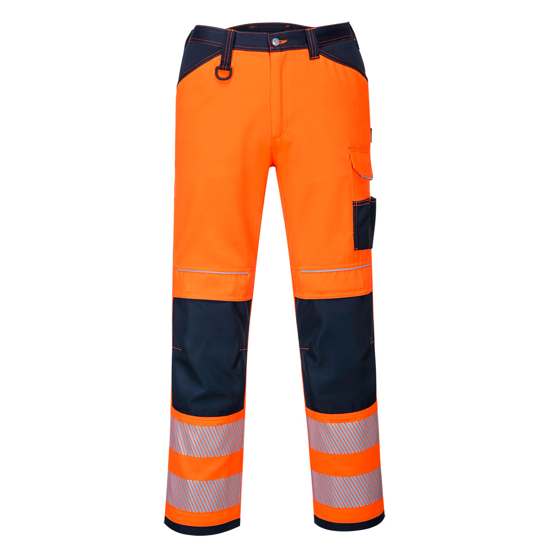 PW340 PW3 Hi-Vis Work Trousers Orange/Navy