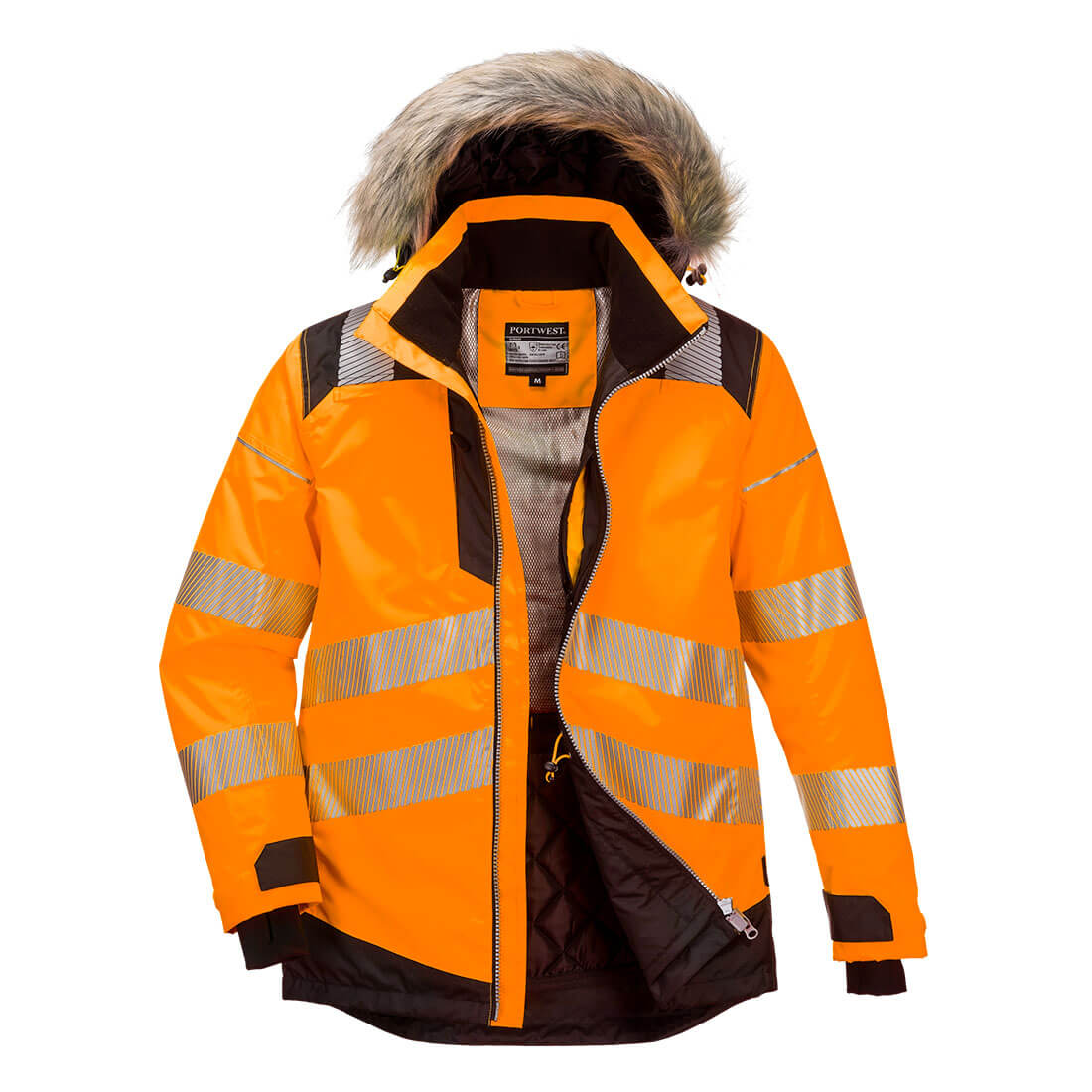PW369 PW3 Hi-Vis Winter Parka Jacket Orange/Black PW369 PW3 Hi-Vis Winter Parka Jacket Orange/Black