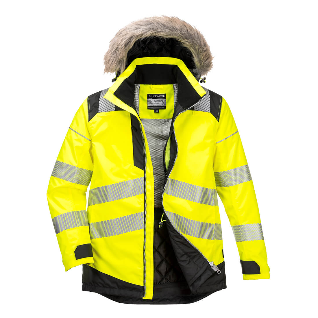 PW369 PW3 Hi-Vis Winter Parka Jacket Yellow/Black PW369 PW3 Hi-Vis Winter Parka Jacket Yellow/Black