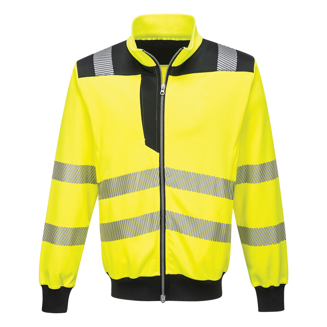 PW370 PW3 Hi-Vis Zip Sweatshirt Yellow/Black PW370 PW3 Hi-Vis Zip Sweatshirt Yellow/Black