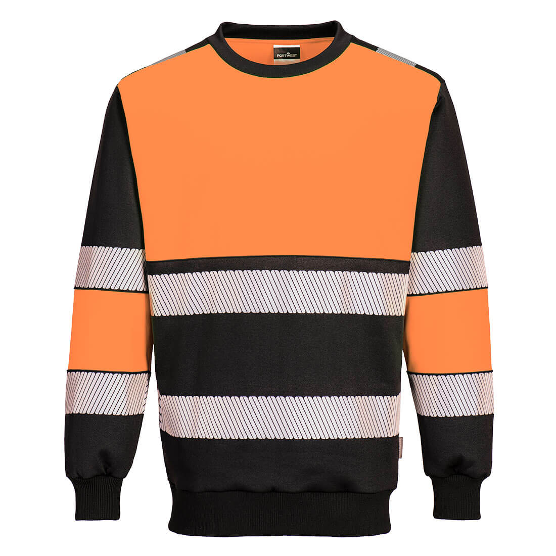 PW376 PW3 Hi-Vis Class 1 Sweatshirt Orange/Black PW376 PW3 Hi-Vis Class 1 Sweatshirt Orange/Black